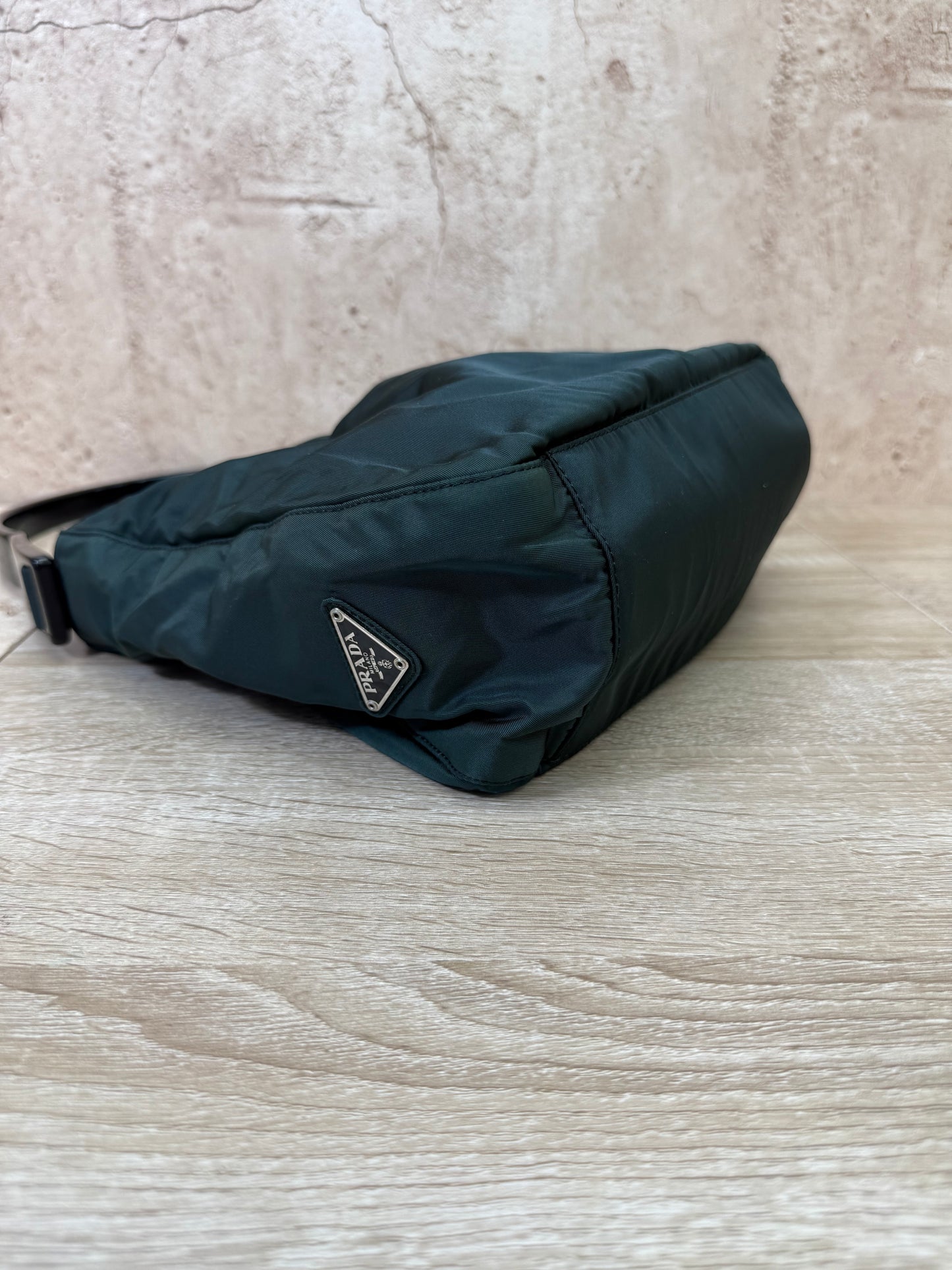 Prada Dark Green Nylon Shoulder Bag