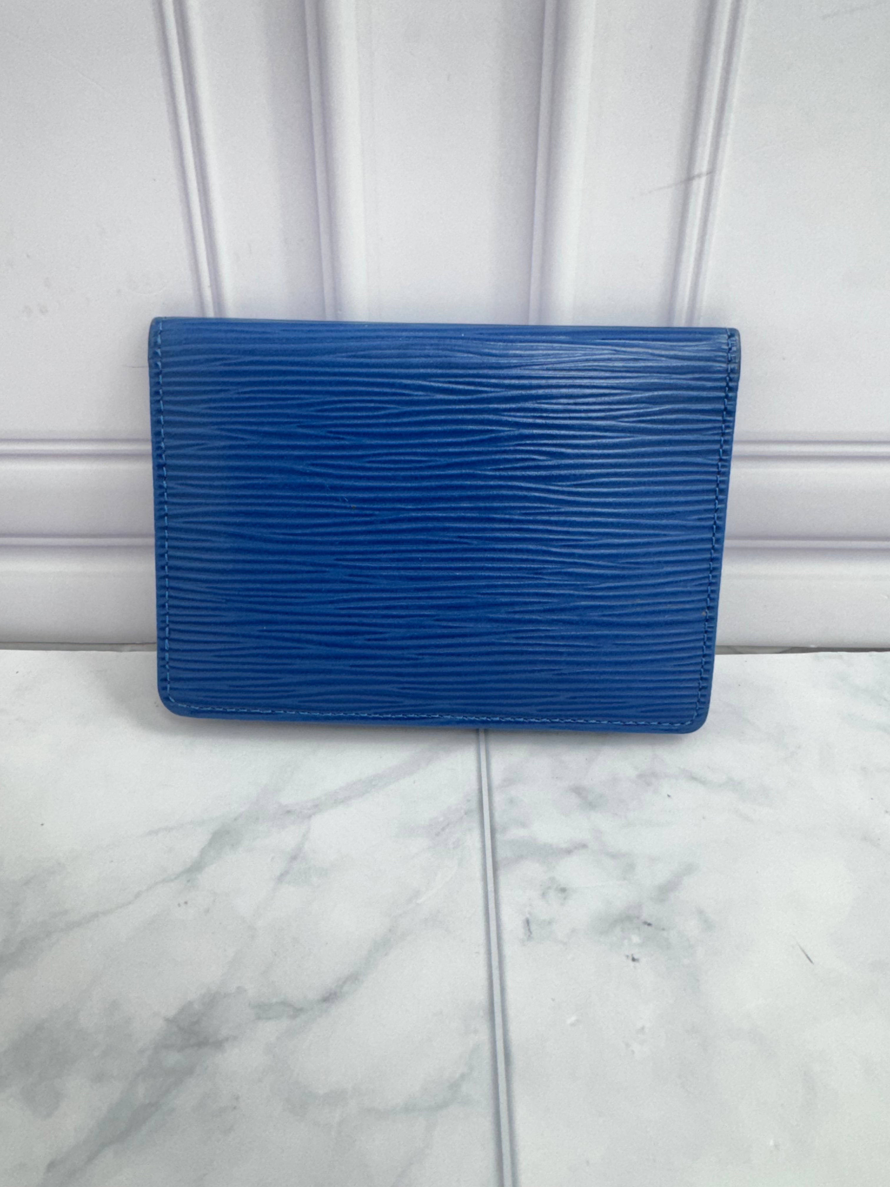 Louis Vuitton Blue Epi Card Case
