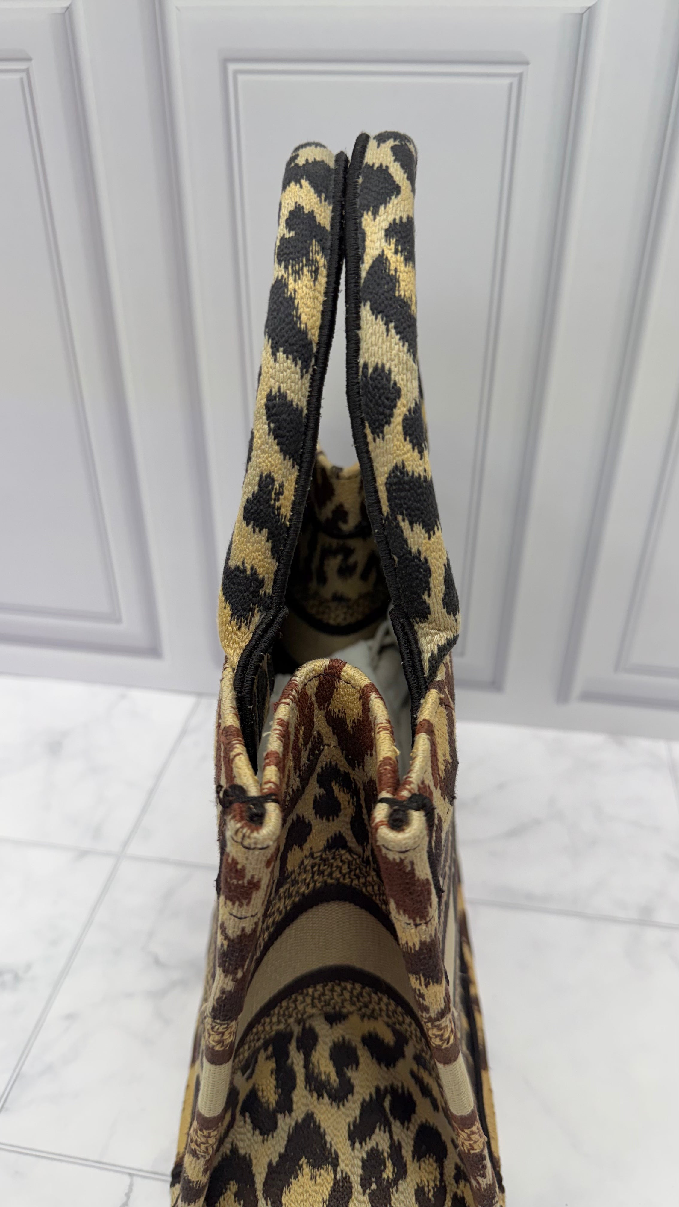 *DONS DROP* Christian Dior Leopard Printed Canvas Book Tote Bag