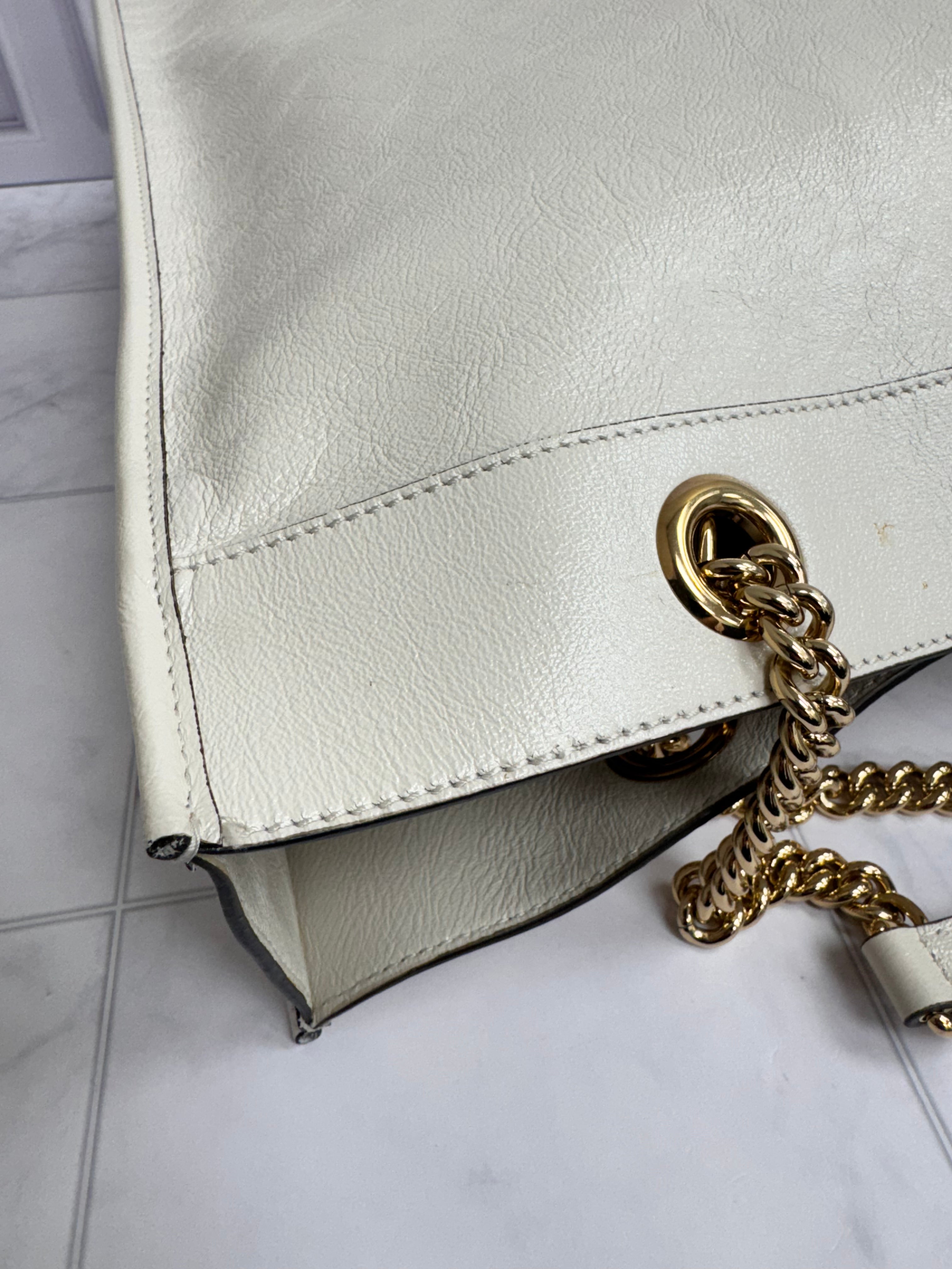 *DONS DROP* Gucci White Leather Web Rajah Large Tote