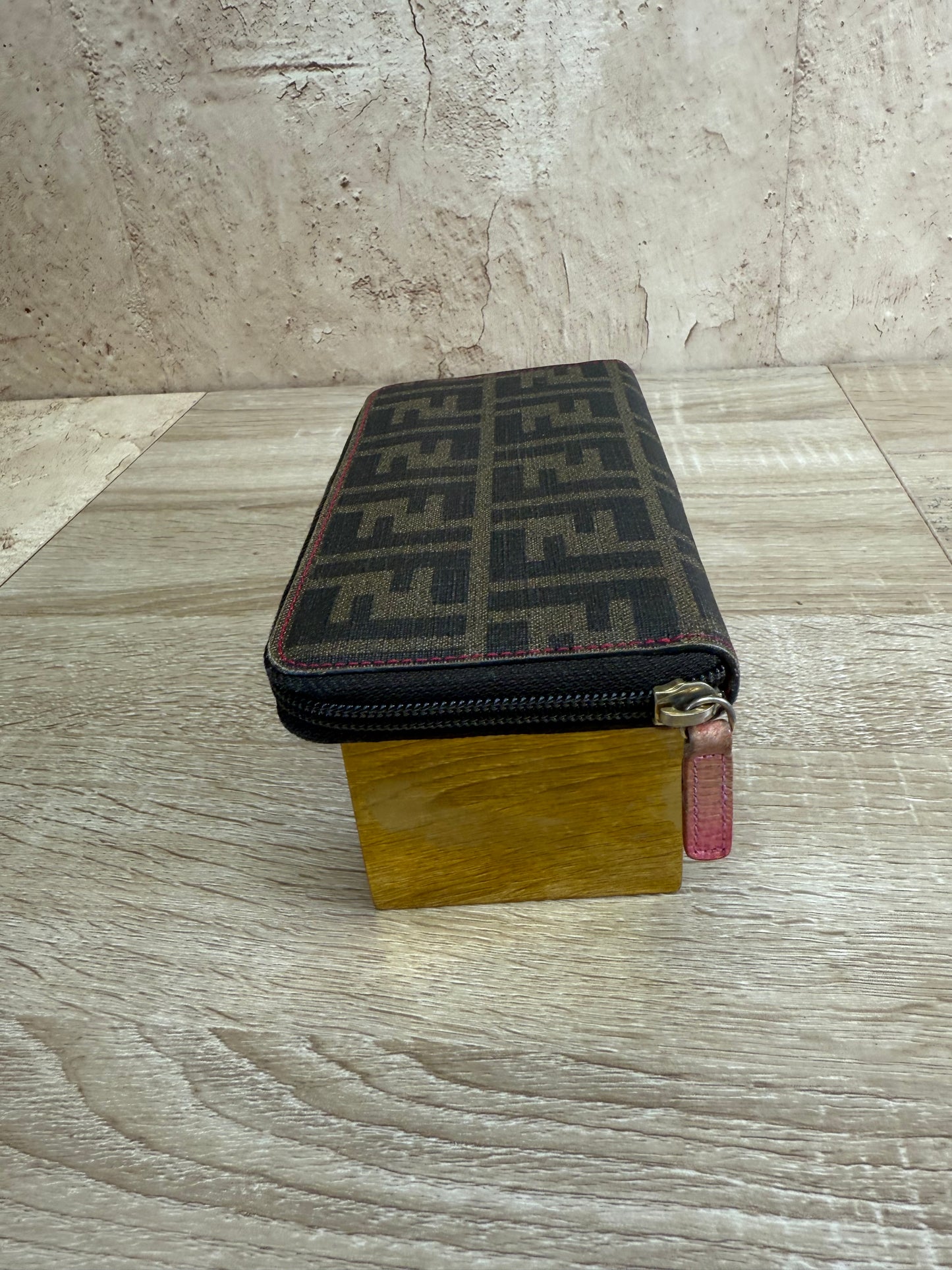 Fendi Zucca Coated Canvas Zippy Wallet