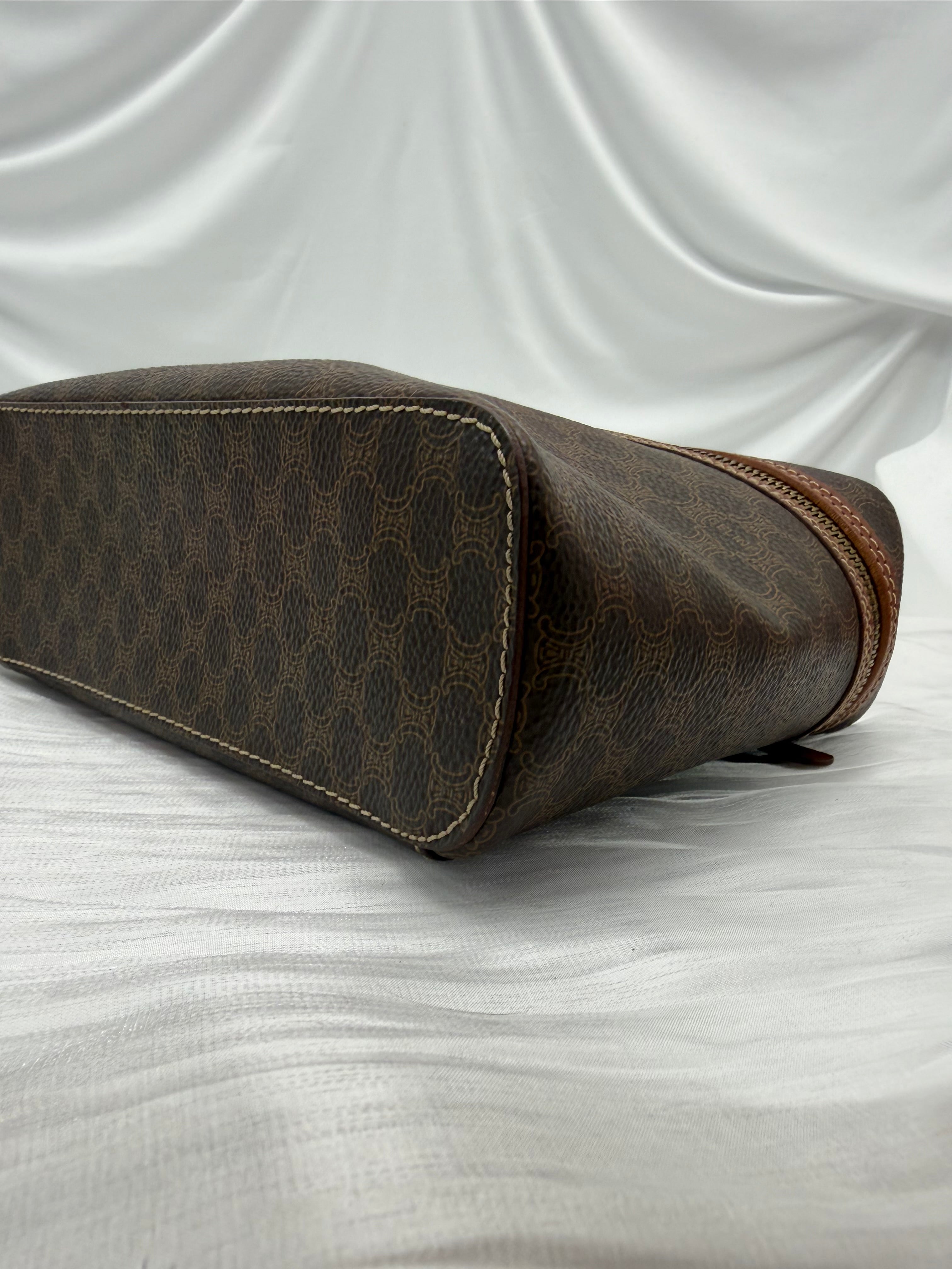 Celine Vintage Macadam Coated Canvas Vanity Bag