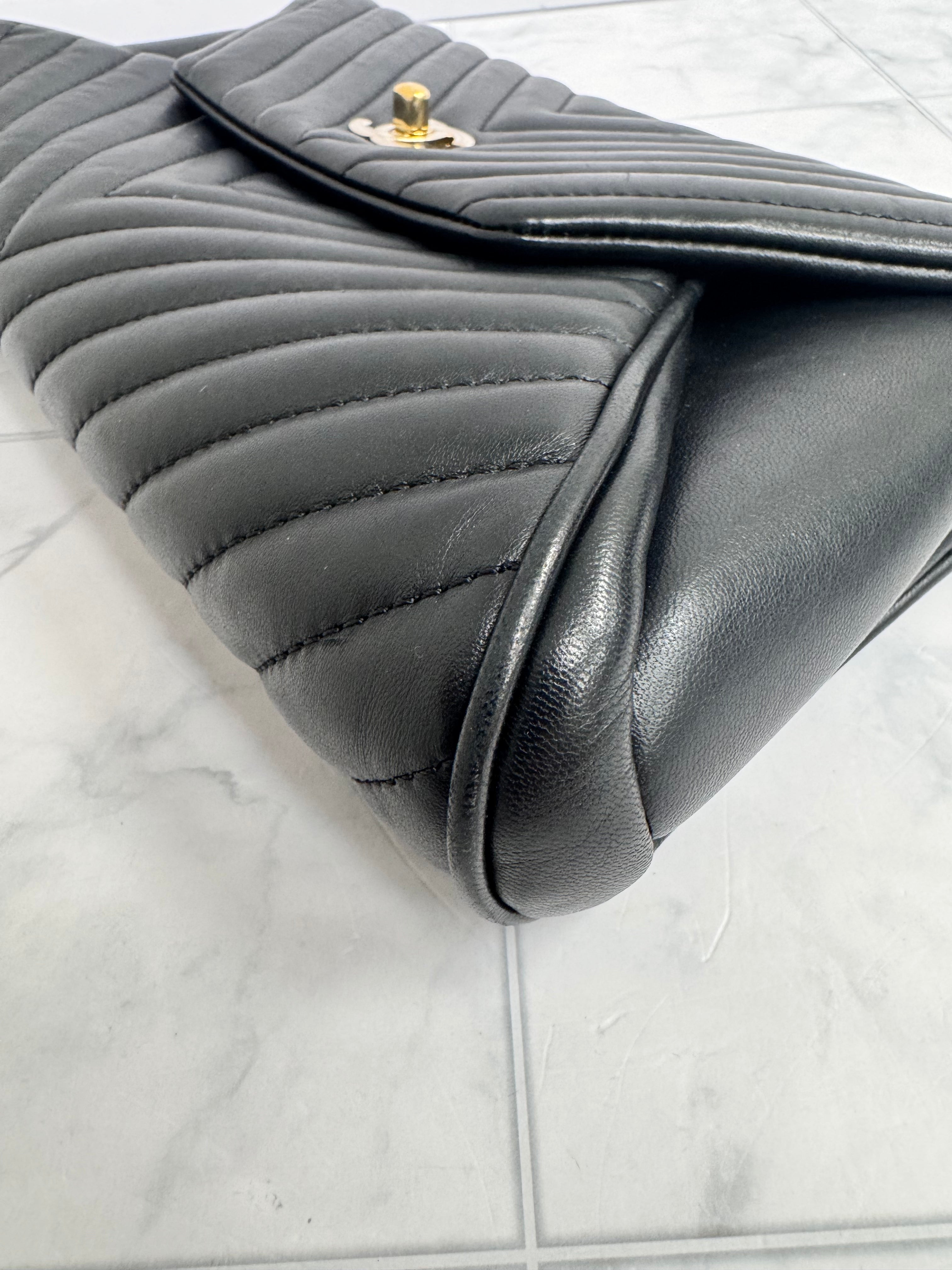 Chanel Black Quilted Leather Fold Up Again Clutch Bag