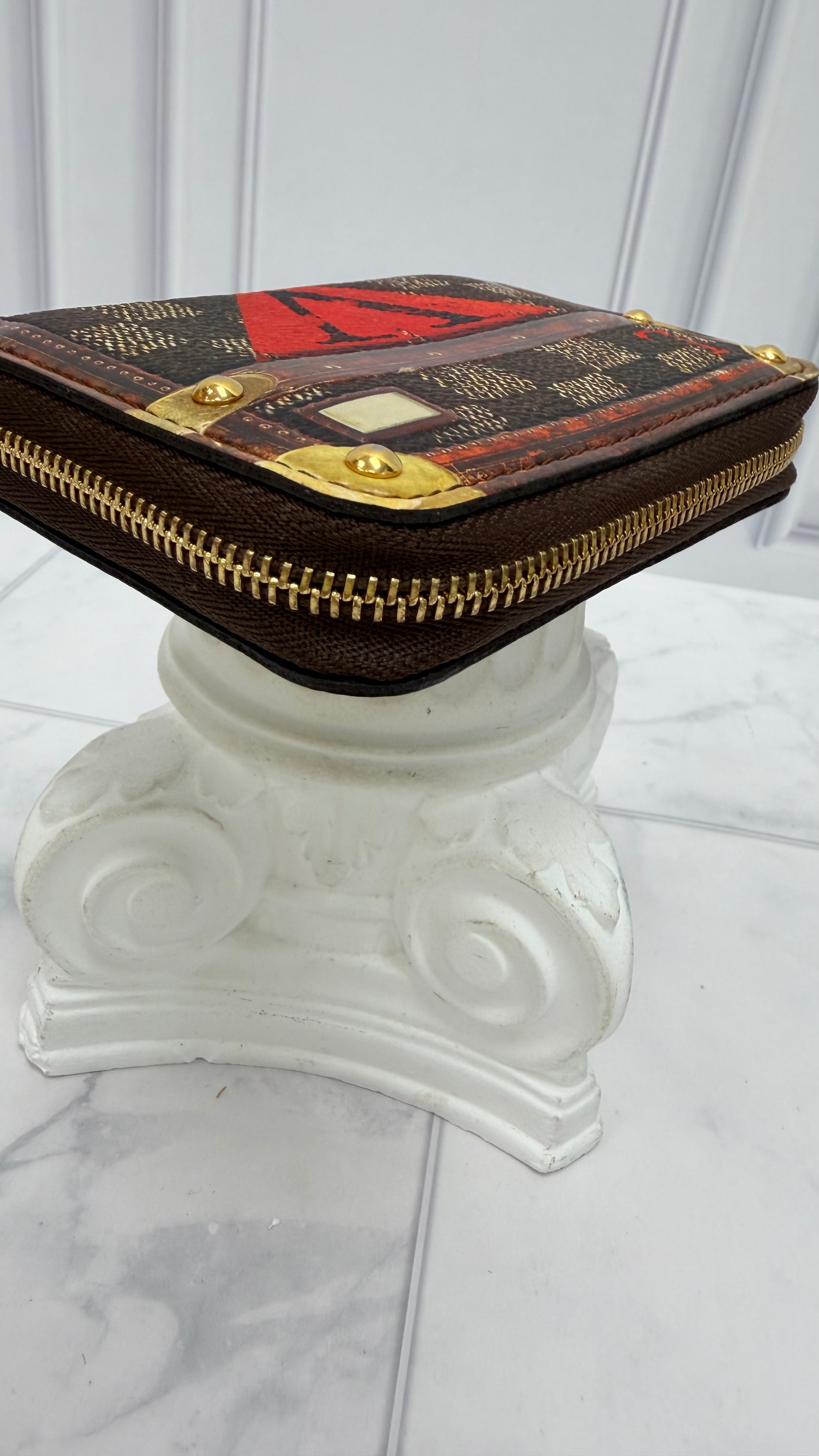 Louis Vuitton Damier Ebene Time Trunk Compact Zippy Wallet