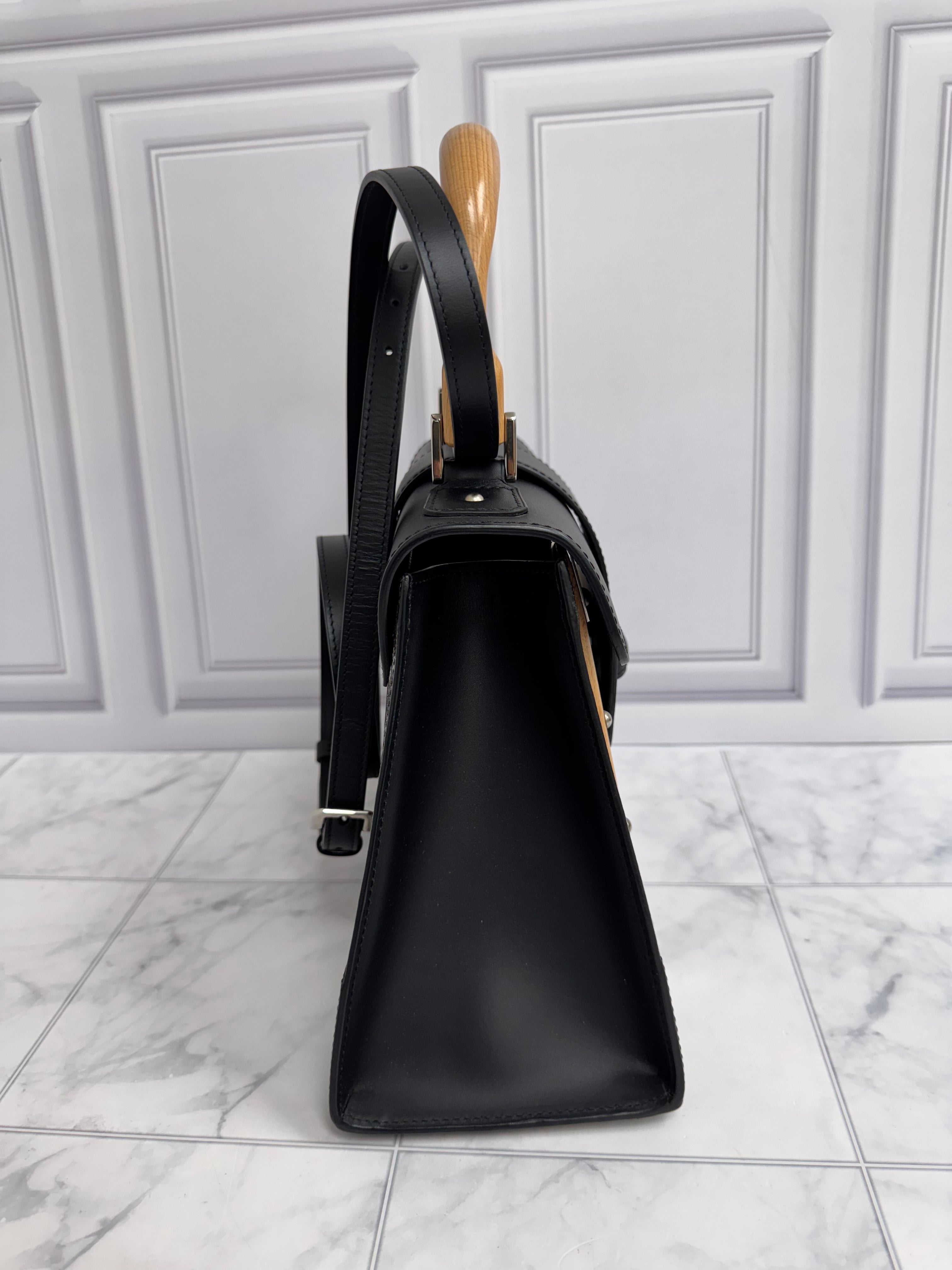 Goyard Black Goyardine Coated Canvas Saigon Structure Top Handle Bag PM