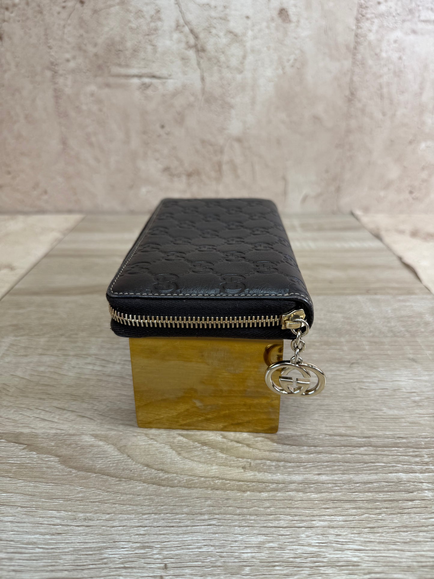 Gucci Dark Brown Leather Zippy Long Wallet