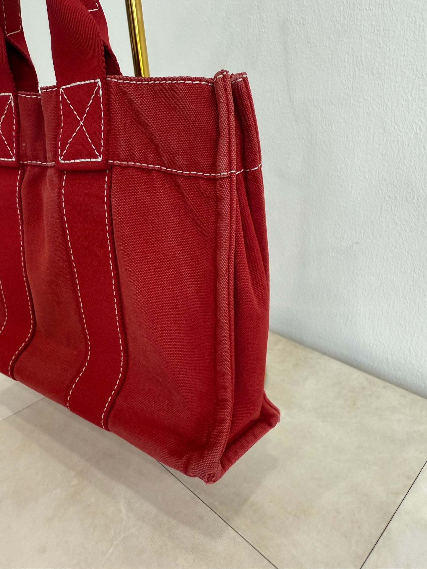 Hermes Red Canvas PM Handbag
