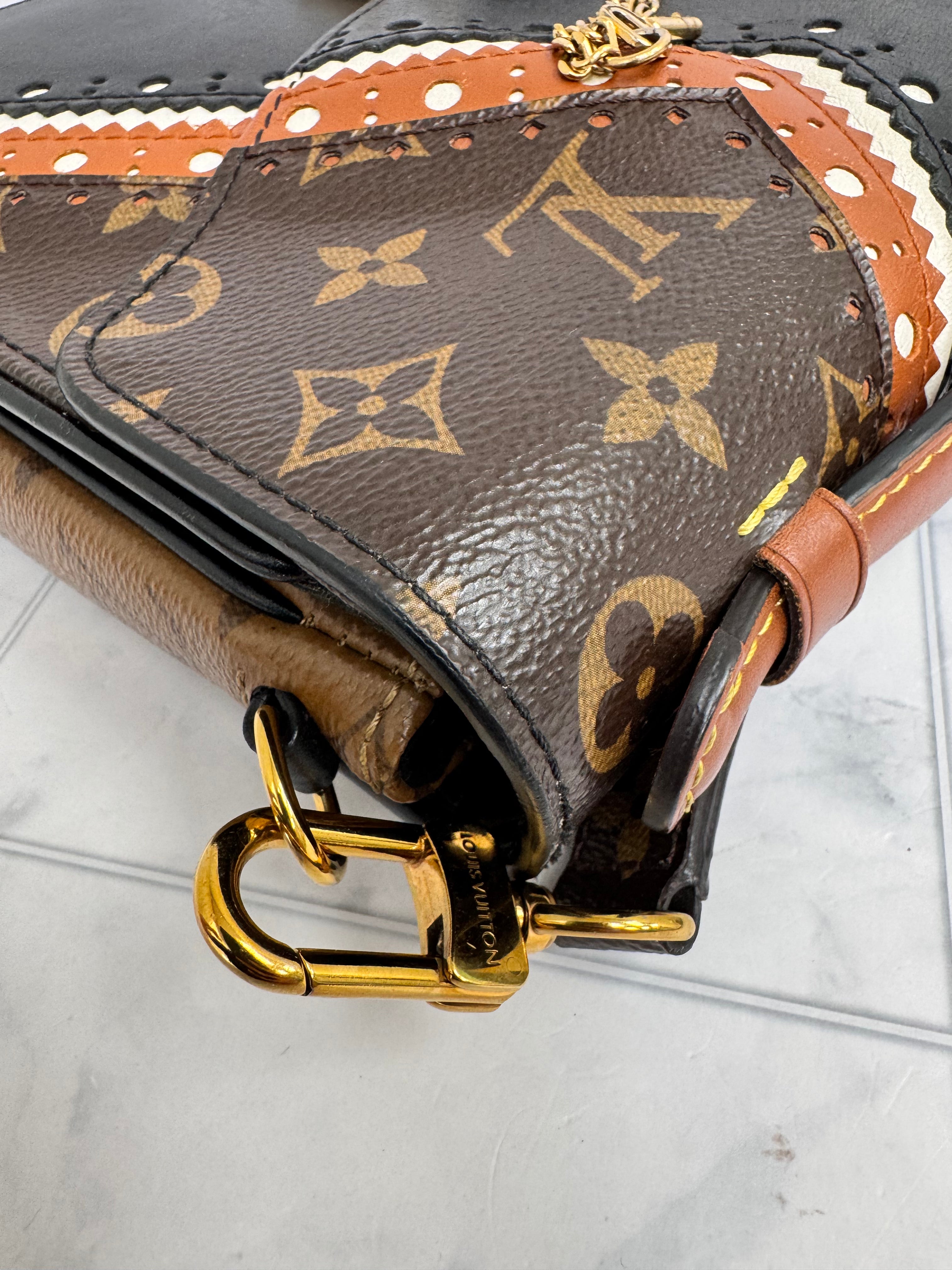 Louis Vuitton Black And Monogram Brogue Pochette Metis