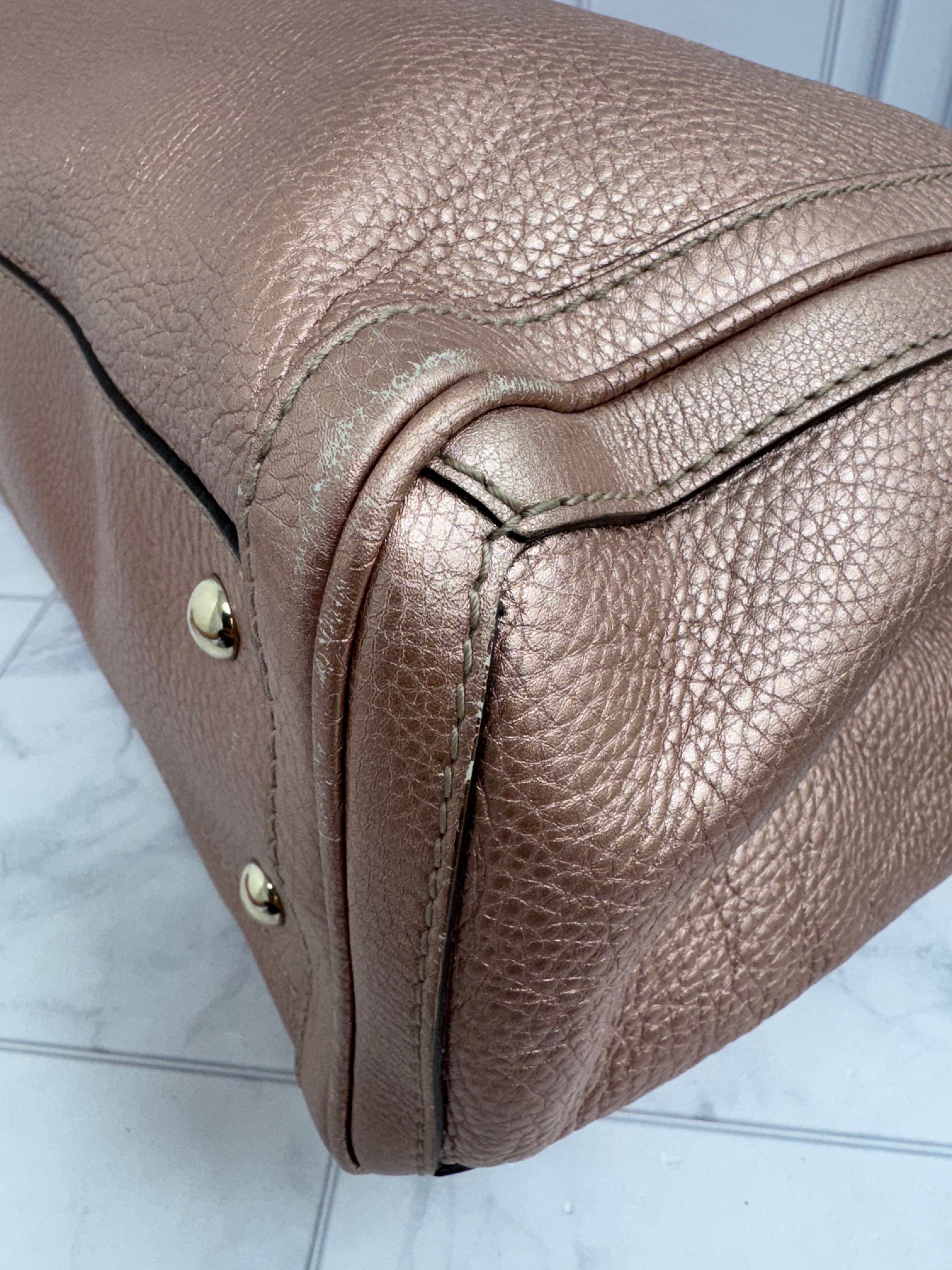 Gucci Metallic Pink Bella Shopper Large Tote Bag