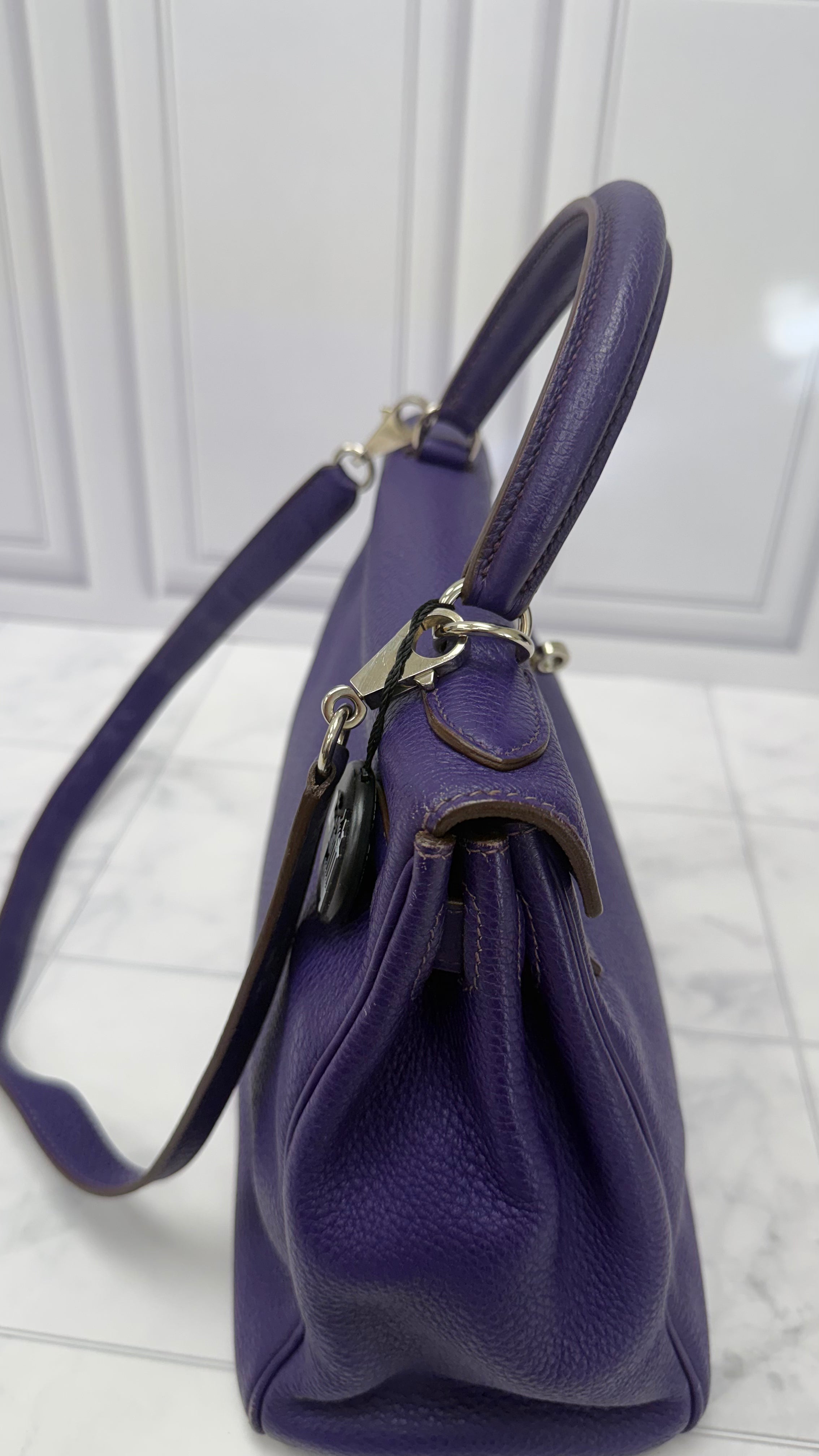 *DONS PRE DROP* Hermes Purple Togo Leather Kelly 28 Handbag