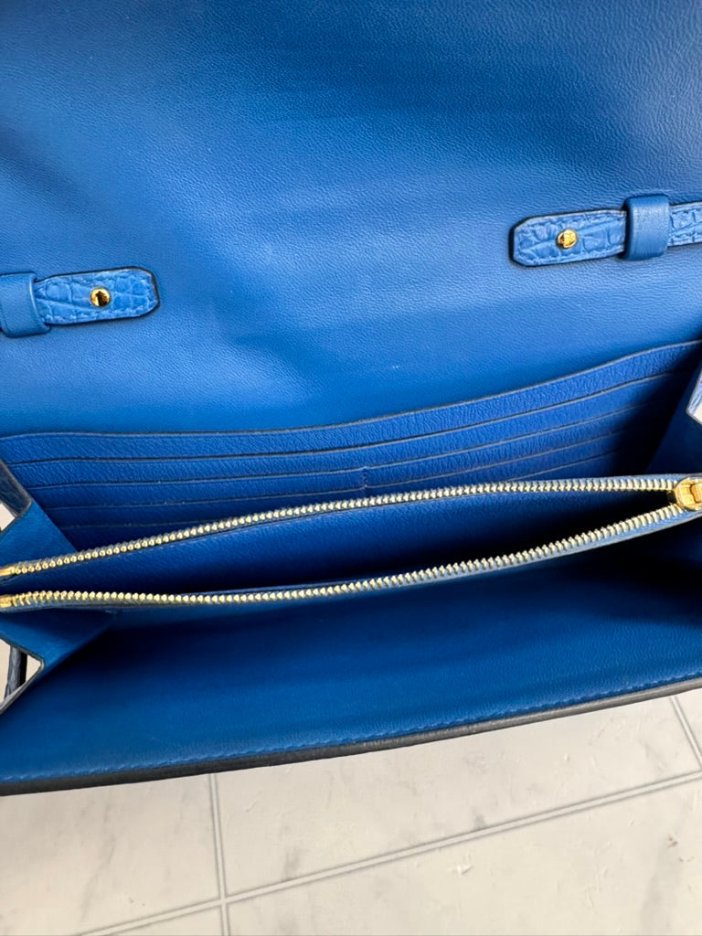 Hermes Blue Alligator Constance To Go Wallet