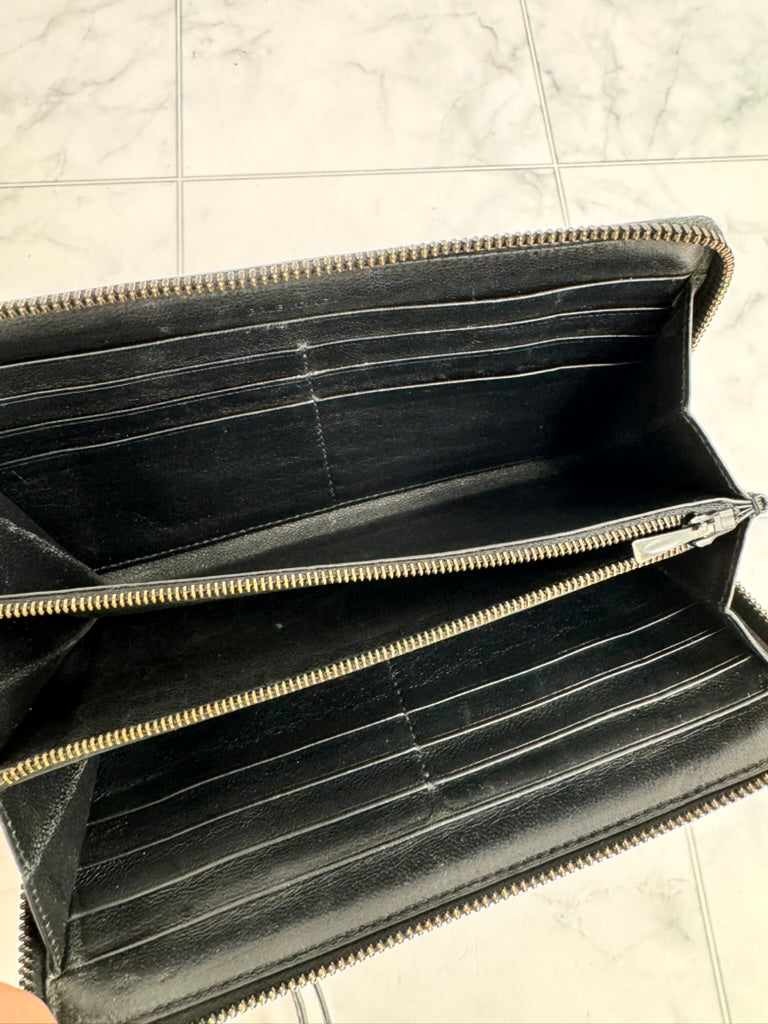 Balenciaga Black Grained Leather Neo Classic Zippy Wallet