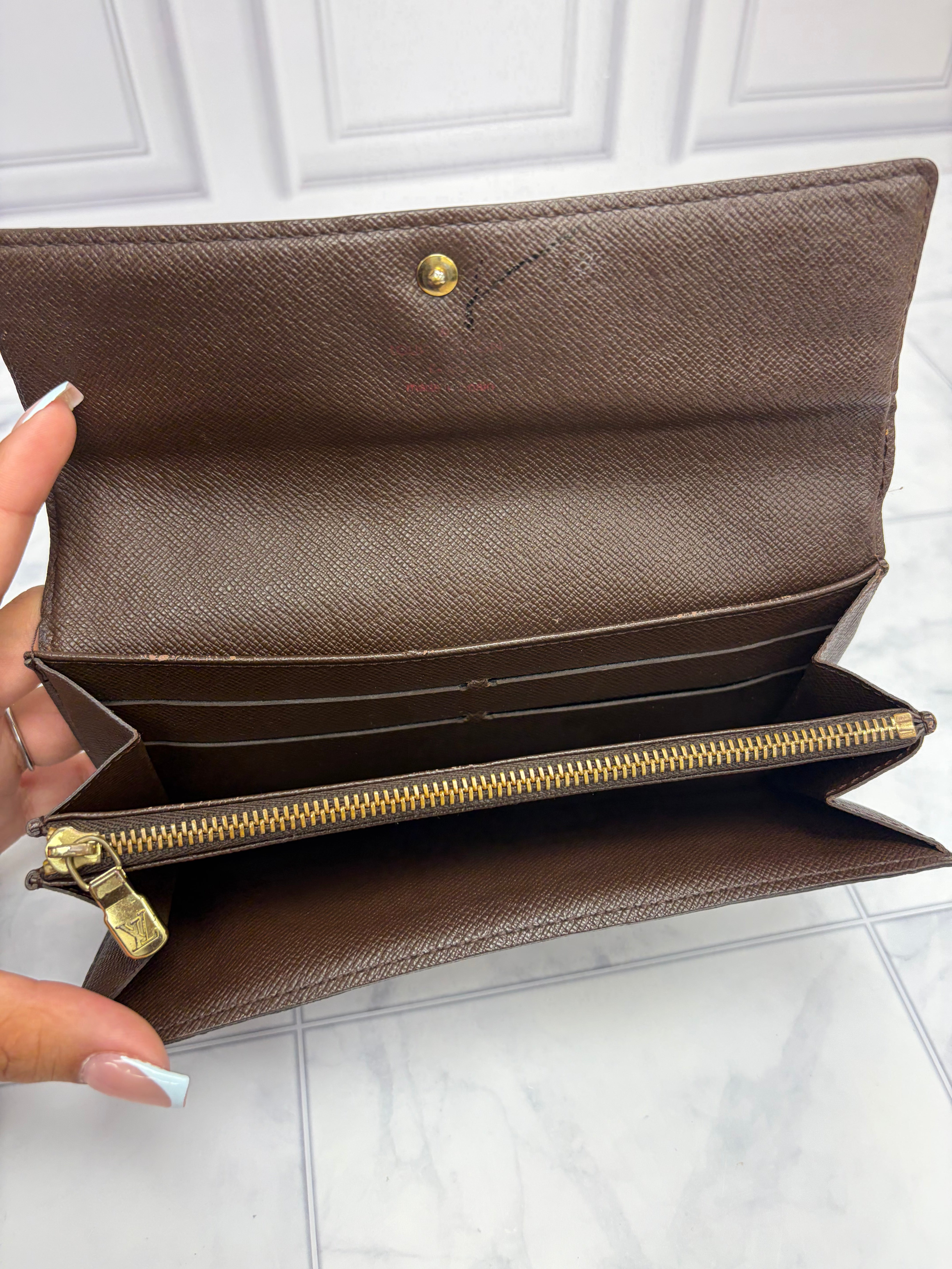 Louis Vuitton Damier Ebene Sarah Wallet