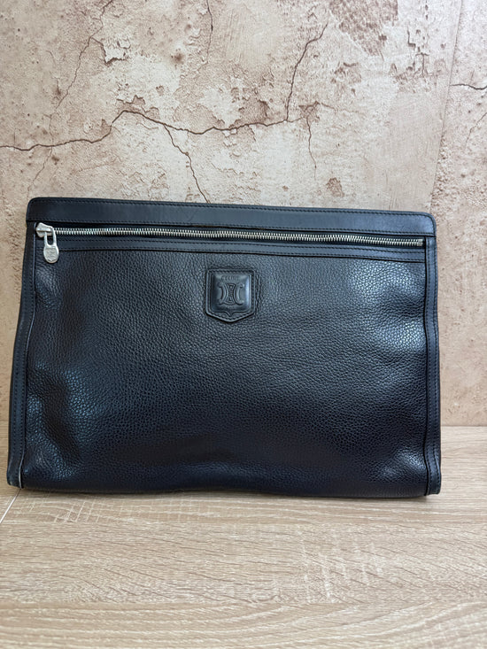 Celine Black Leather Clutch Bag