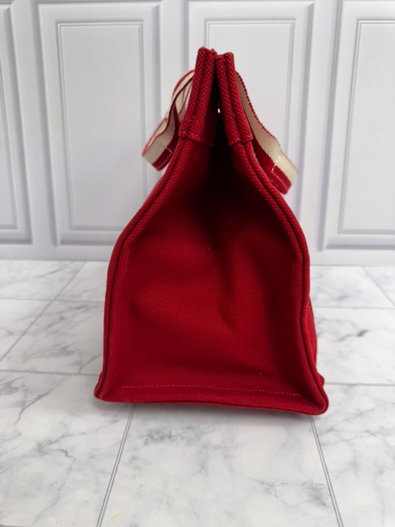 Hermes Red Canvas Bora Bora Tote Bag