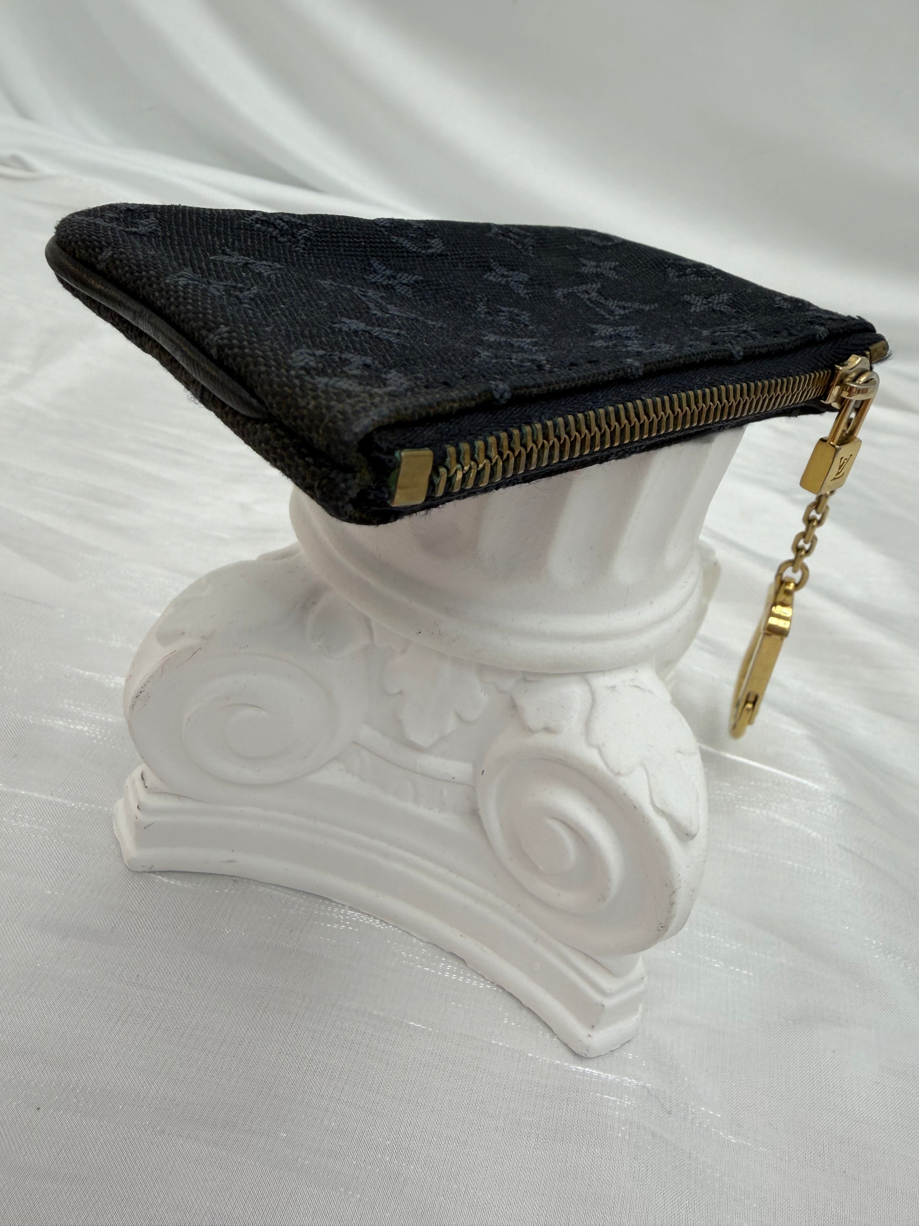 Louis Vuitton Navy Blue Mini Lin Key Cles