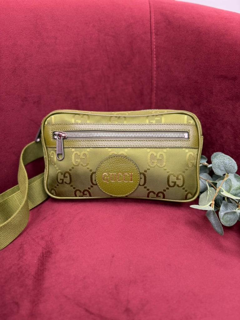 Gucci Green GG Nylon Off The Grid Belt Bag