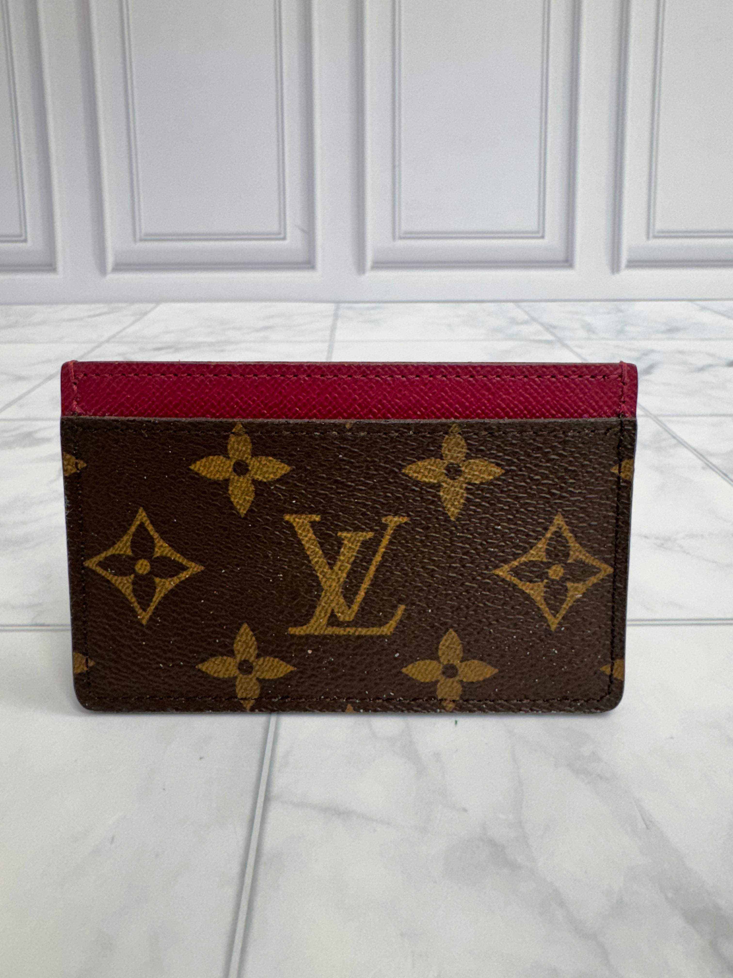 Louis Vuitton Monogram And Fuchsia Card Case