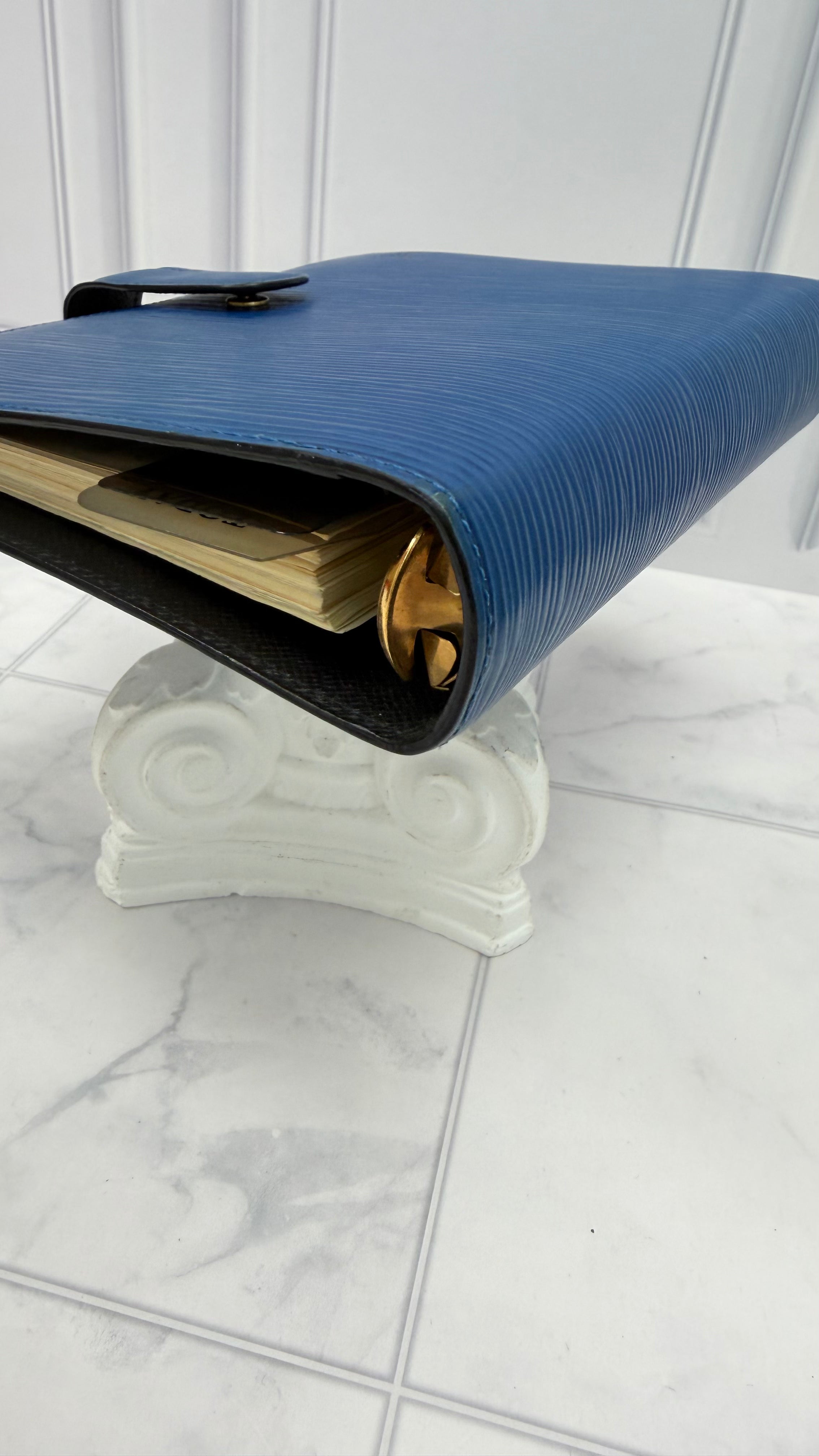 Louis Vuitton Blue Epi Leather Passport Agenda MM