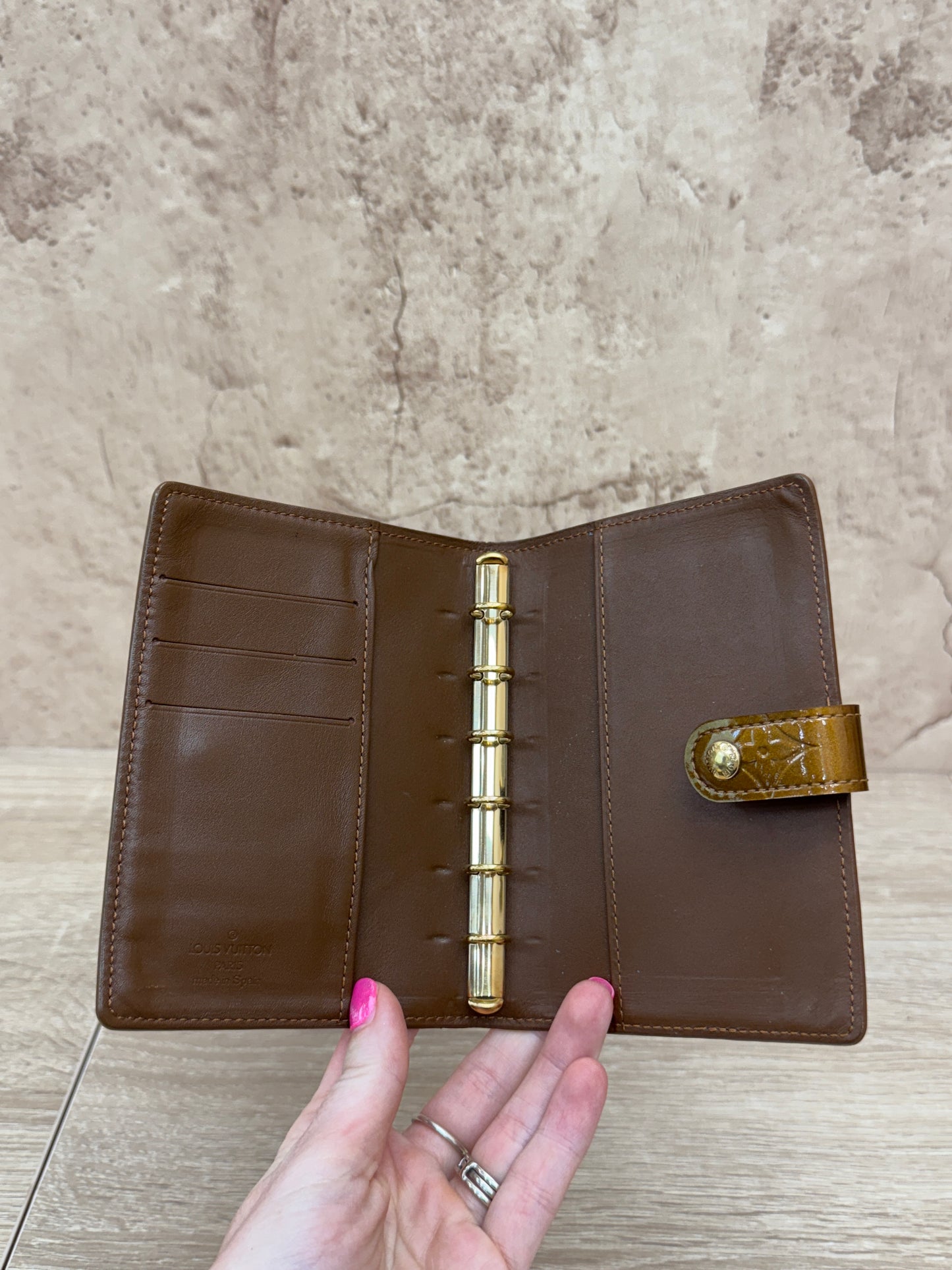 Louis Vuitton Bronze Vernis Passport Agenda PM