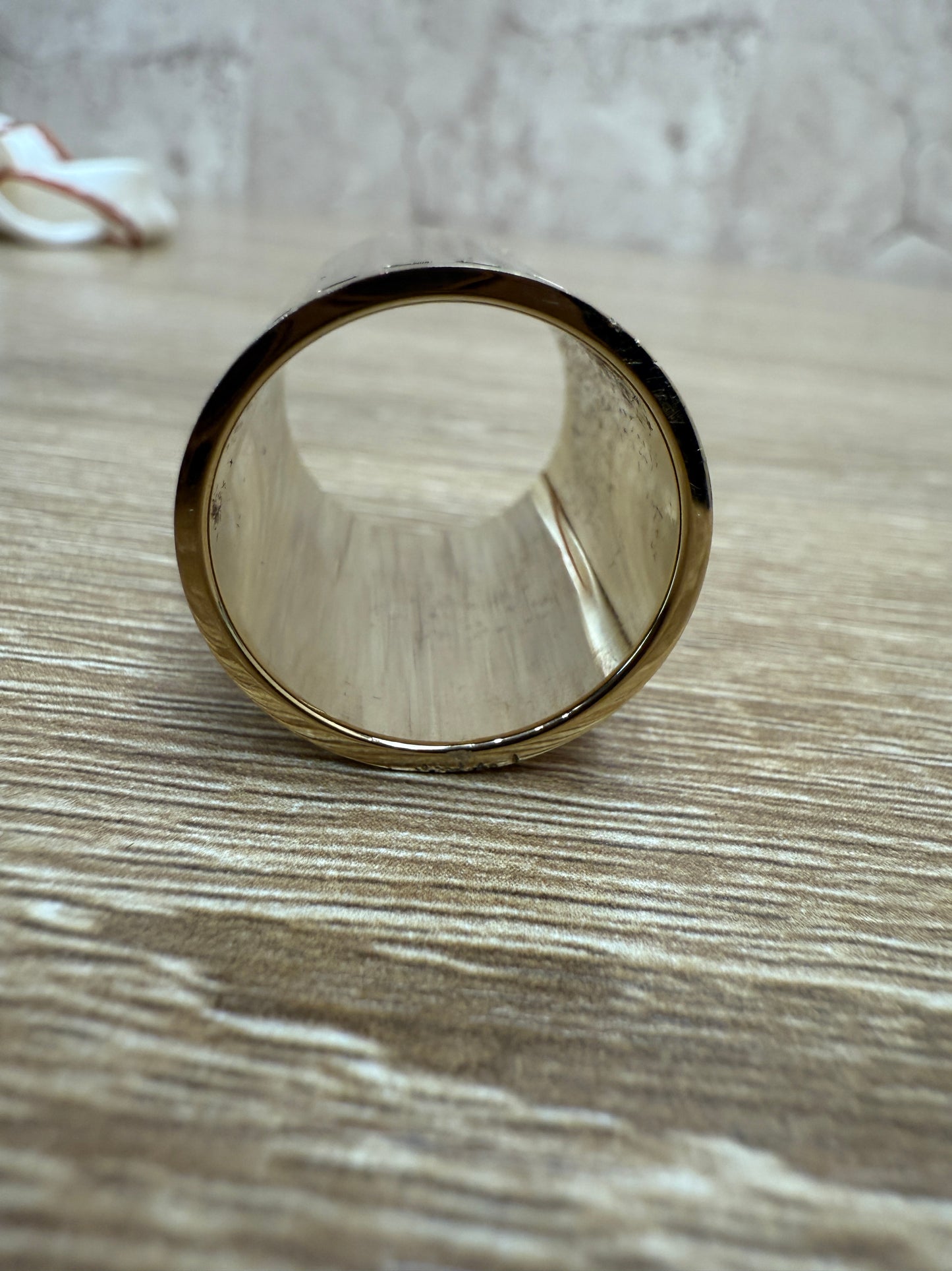 Hermes Gold Cylinder Scarf Ring