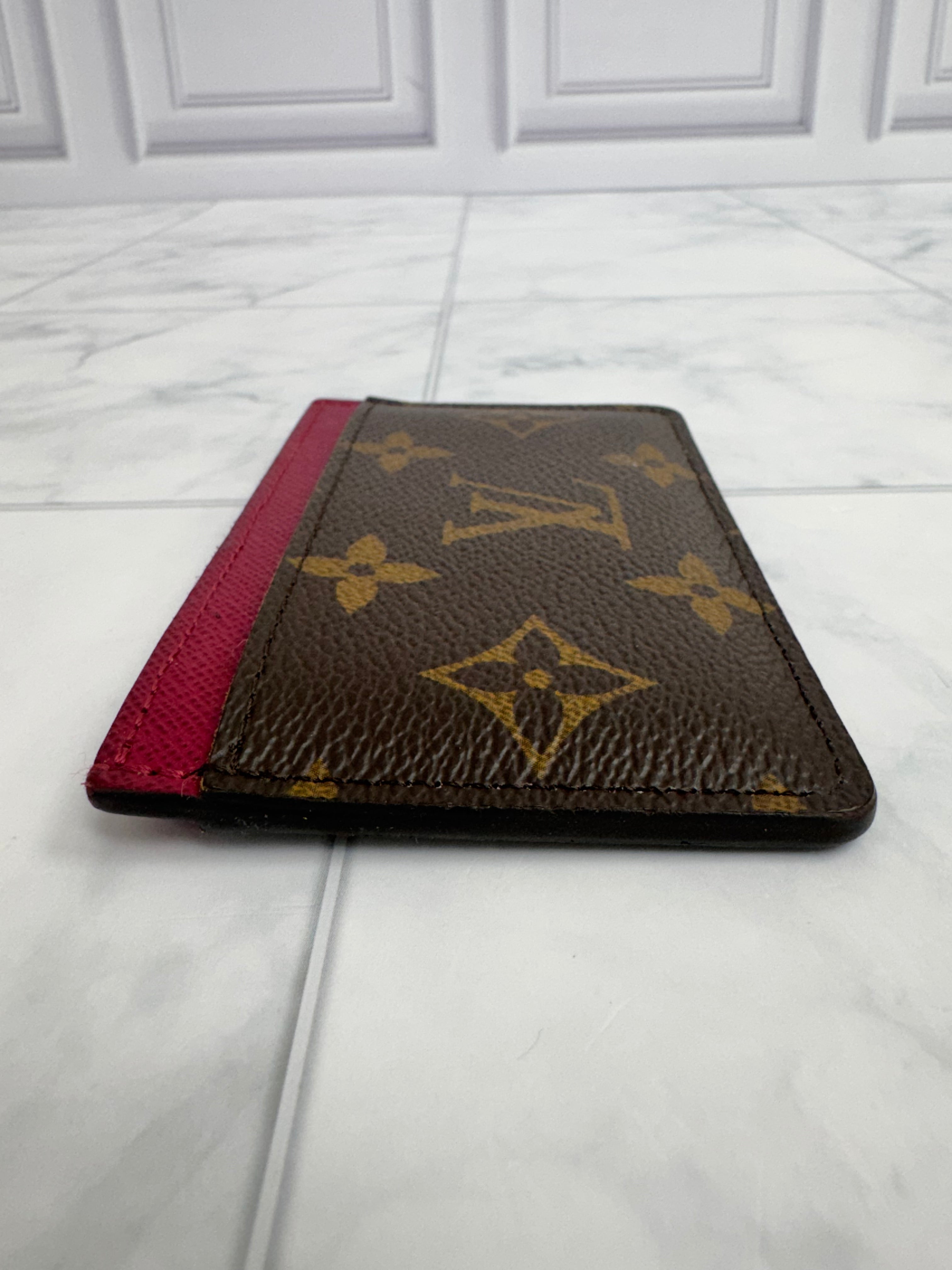 Louis Vuitton Monogram And Fuchsia Card Case