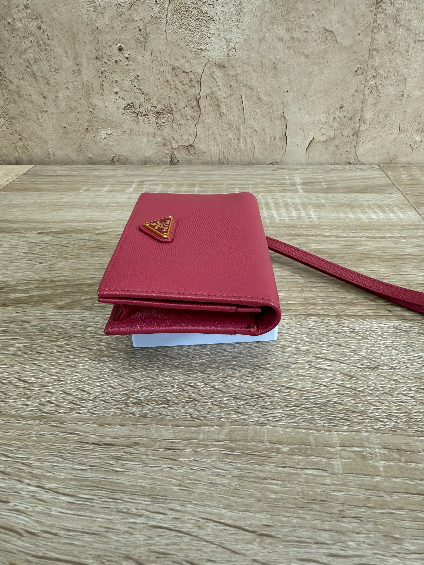 Prada Pink Saffiano Leather Card Case