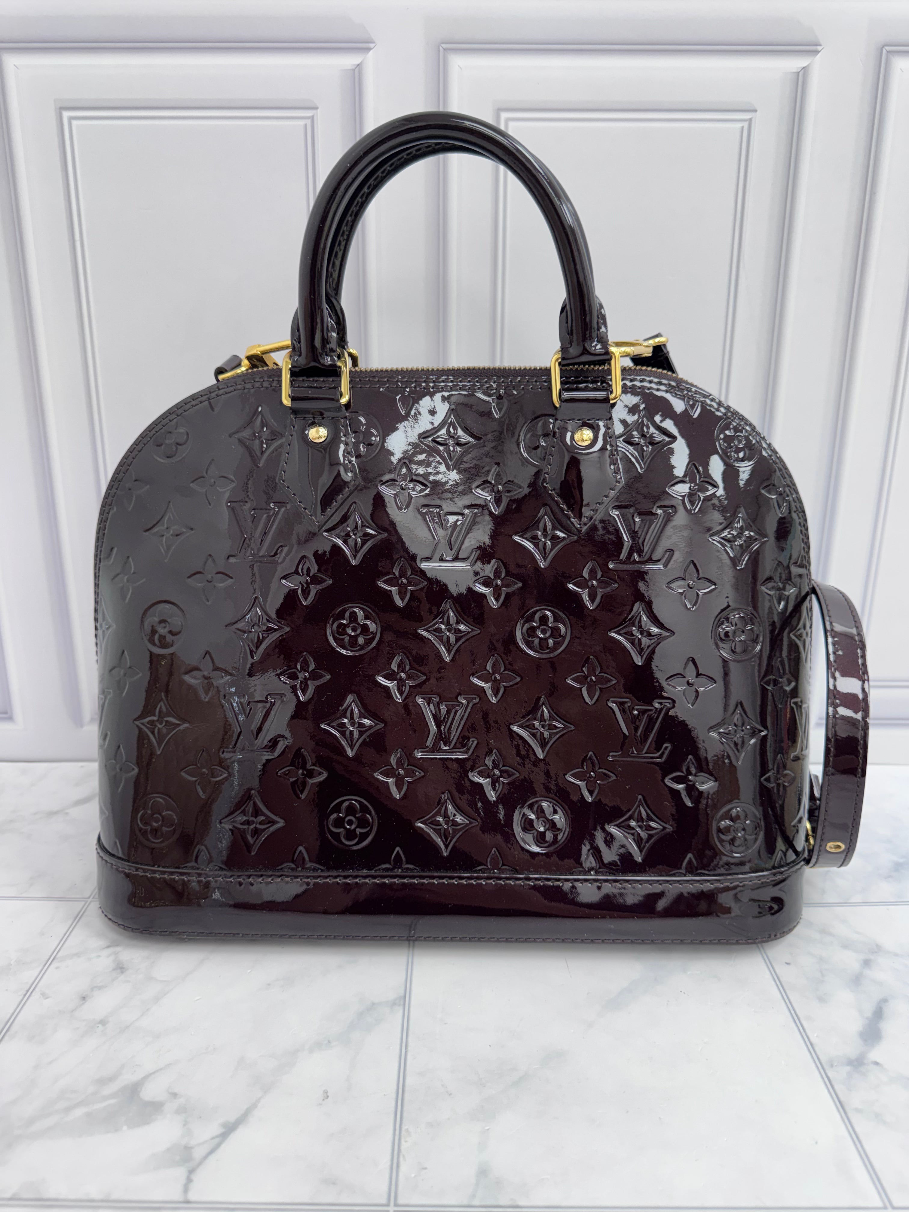 Louis Vuitton Burgundy Vernis Monogram Alma Bag PM