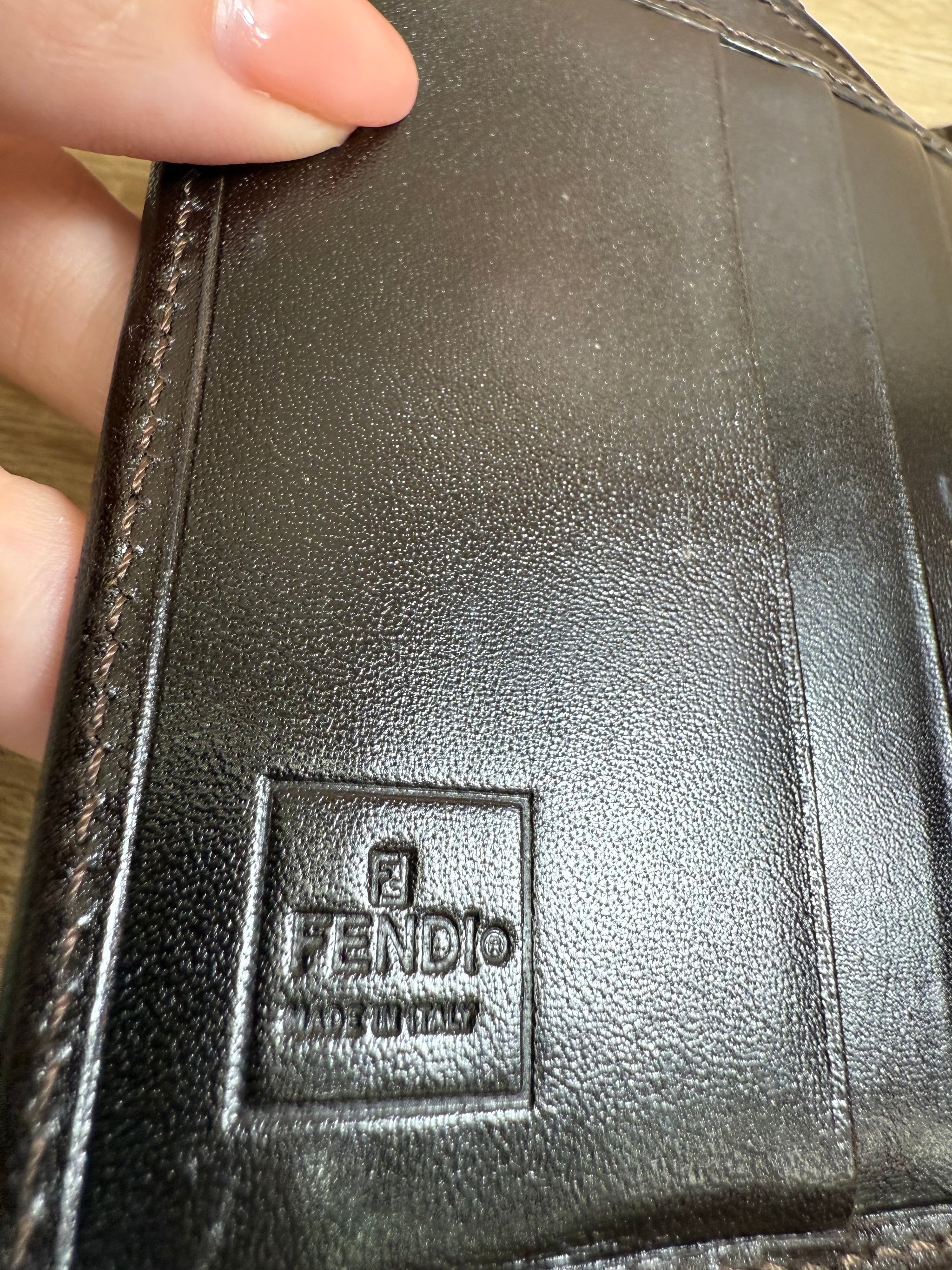 Fendi Brown Zucca Canvas & Leather Compact Wallet