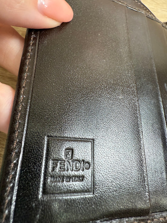 Fendi Brown Zucca Canvas & Leather Compact Wallet