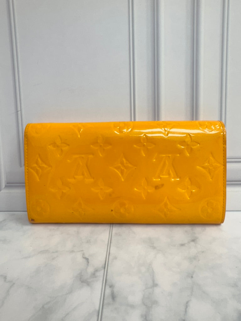 Louis Vuitton Yellow Monogram Vernis Long Wallet