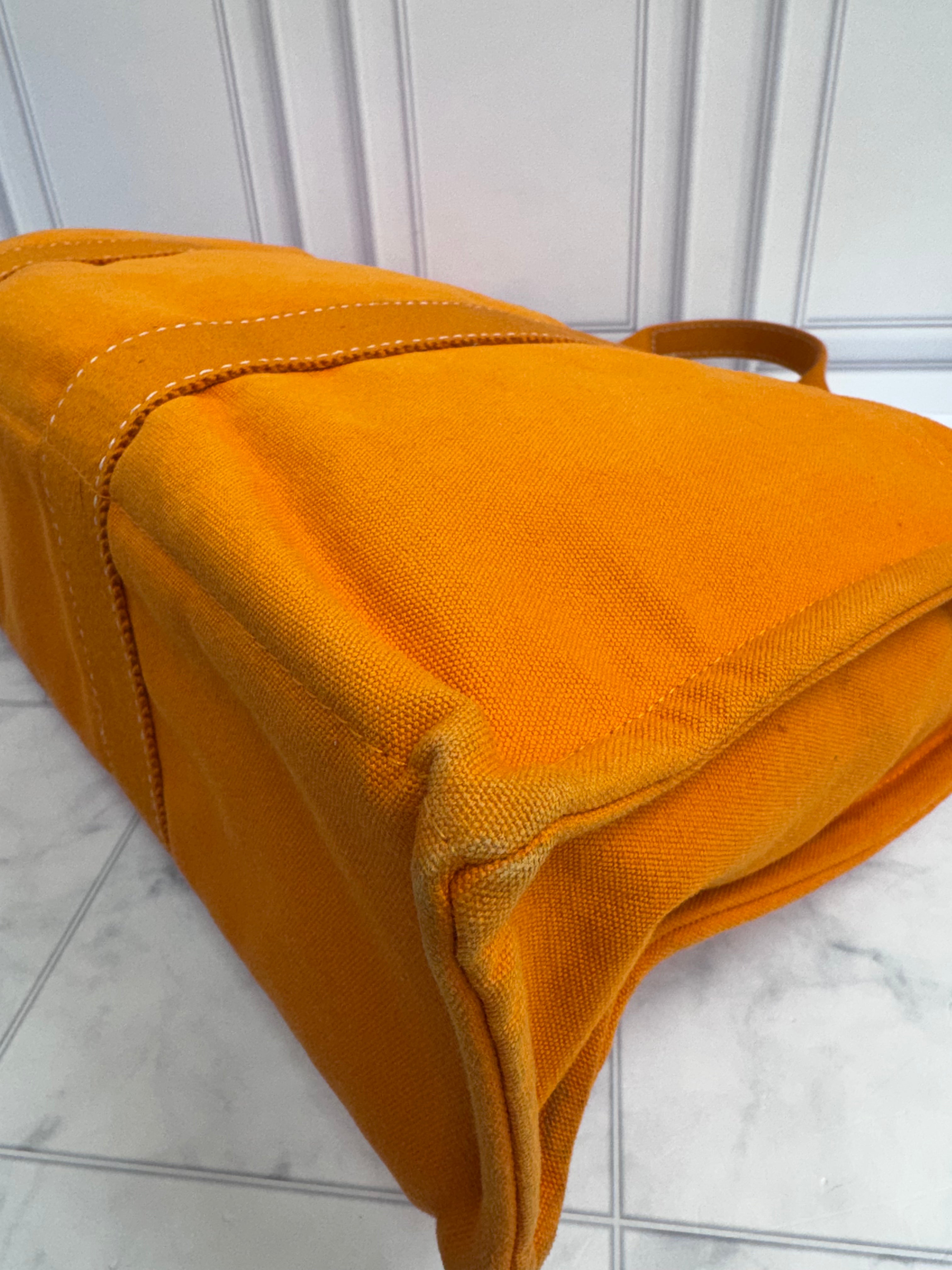 Hermes Orange Toile Canvas Fourre Tout Tote Bag MM