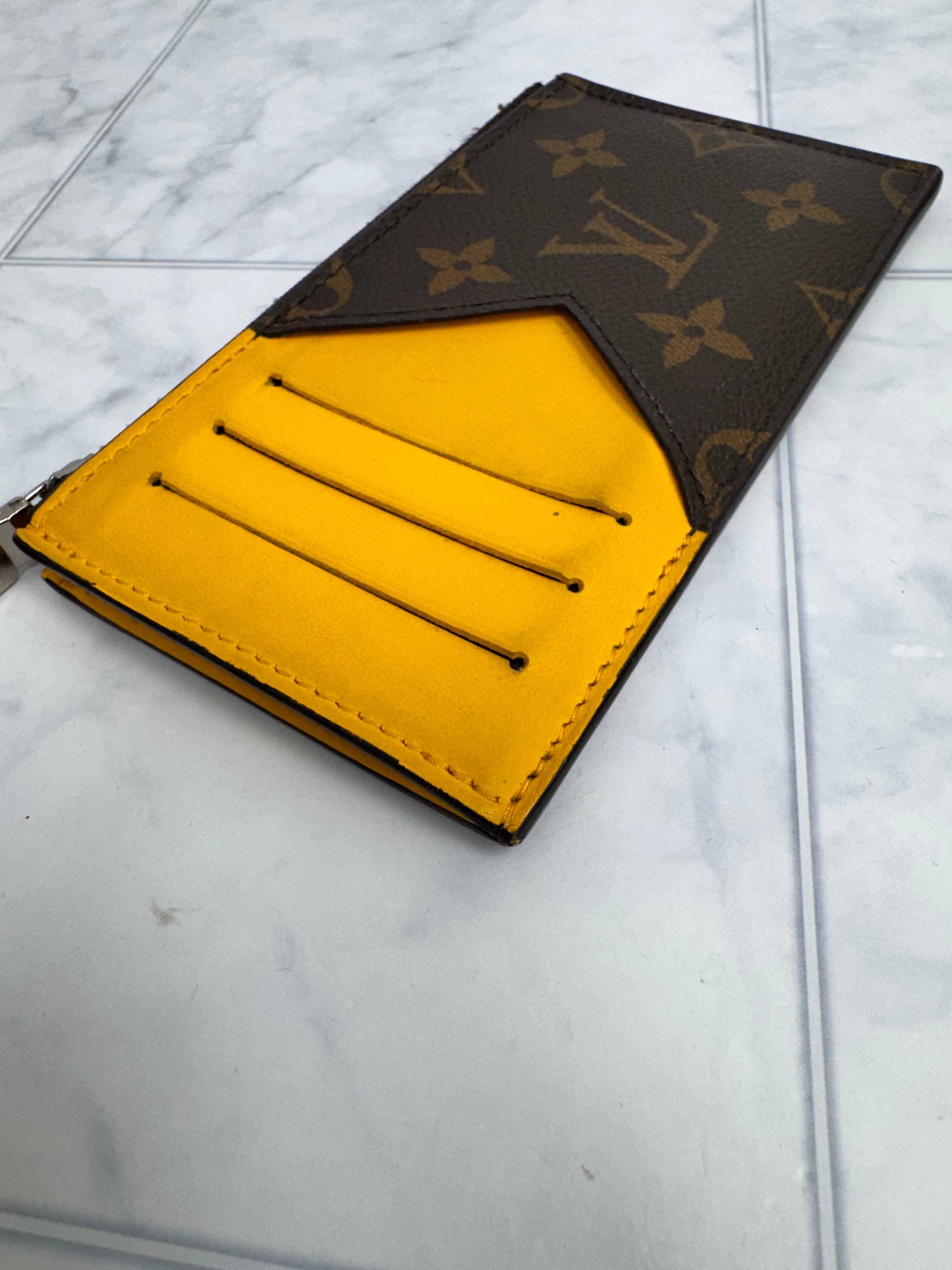 Louis Vuitton Monogram And Yellow Card Case