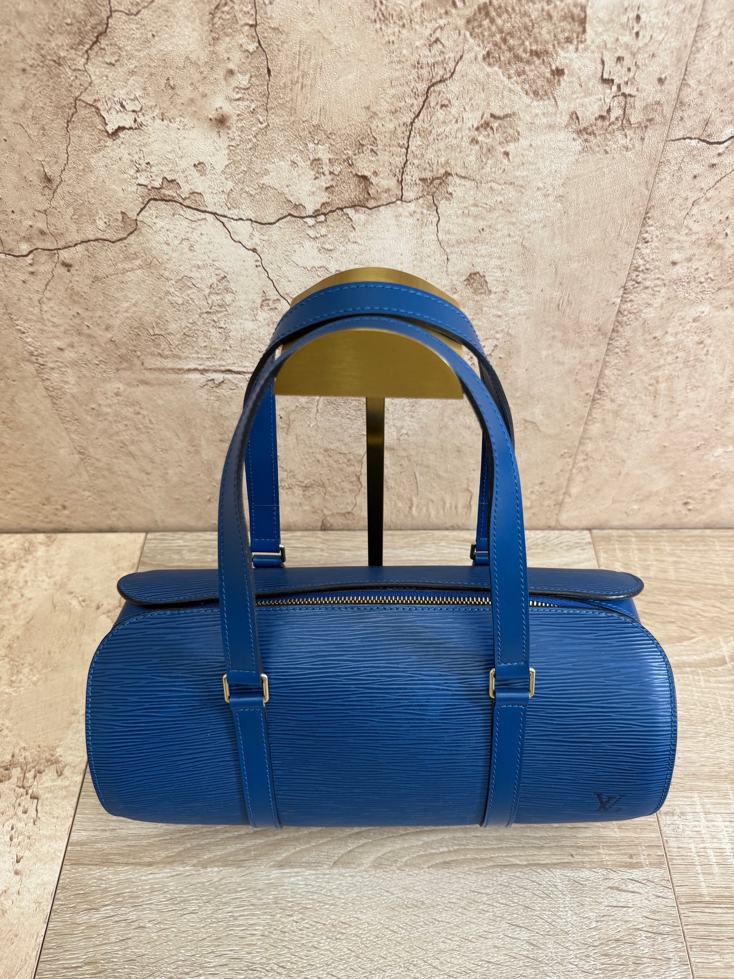 Louis Vuitton Blue Epi Soufflet Shoulder Bag