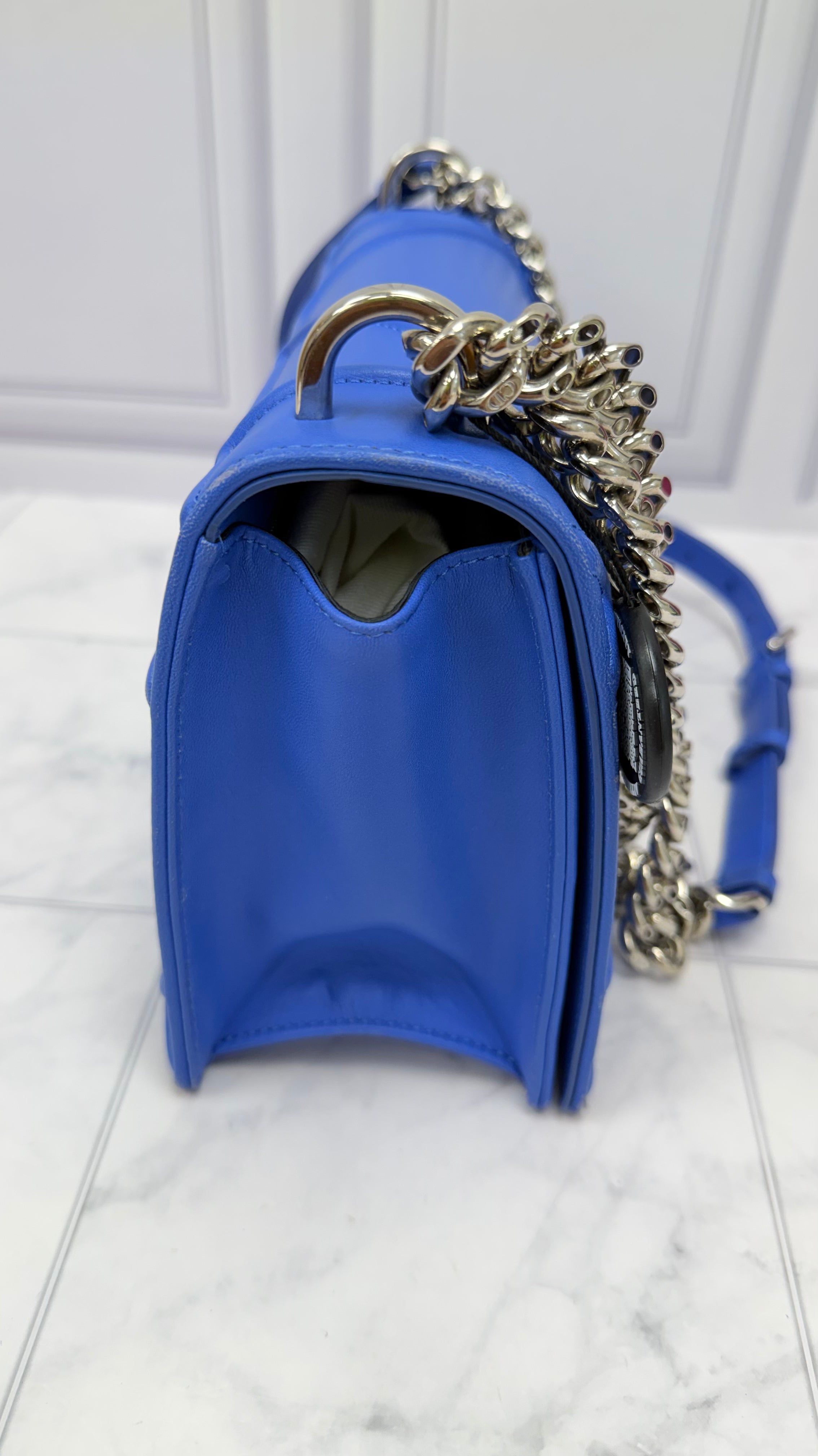 Christian Dior Blue Leather Medium Diorama Shoulder Bag