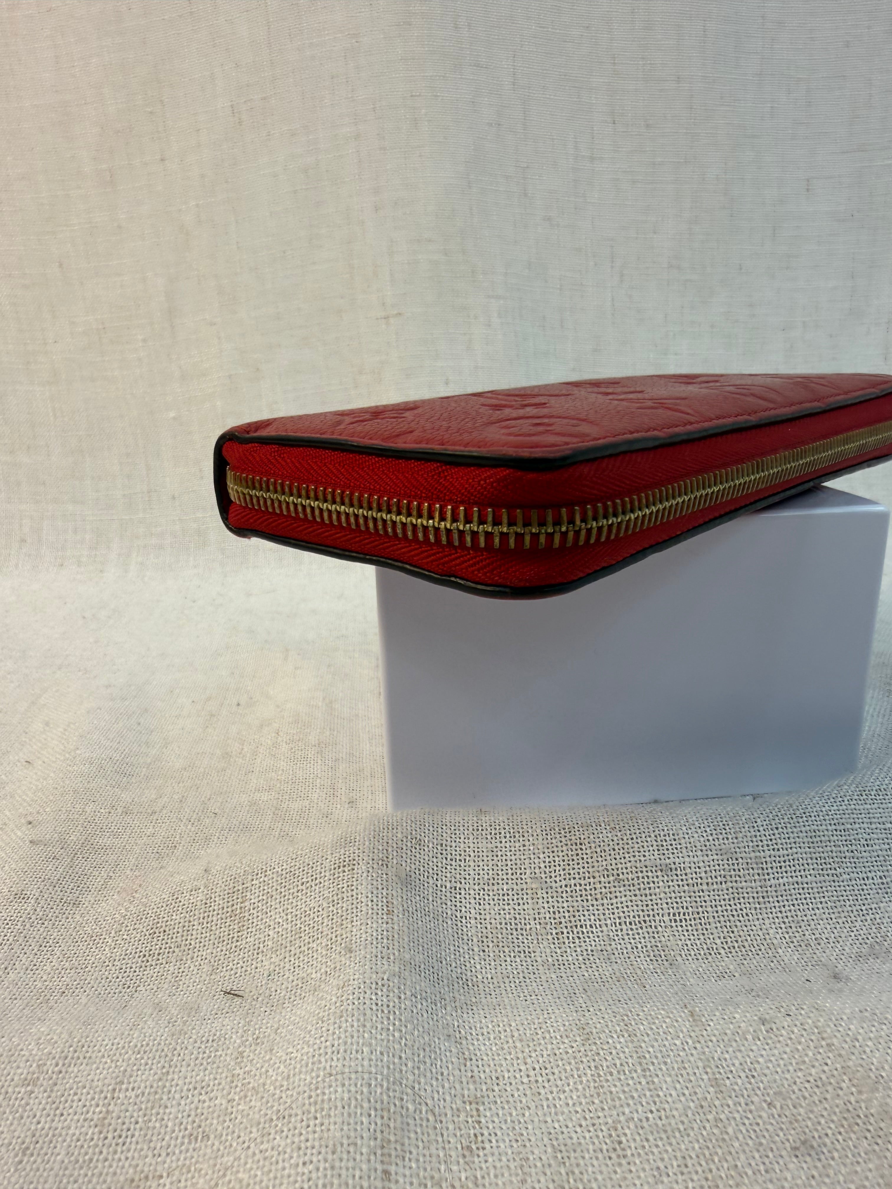 Louis Vuitton Empreinte Red Clemence Zippy Wallet
