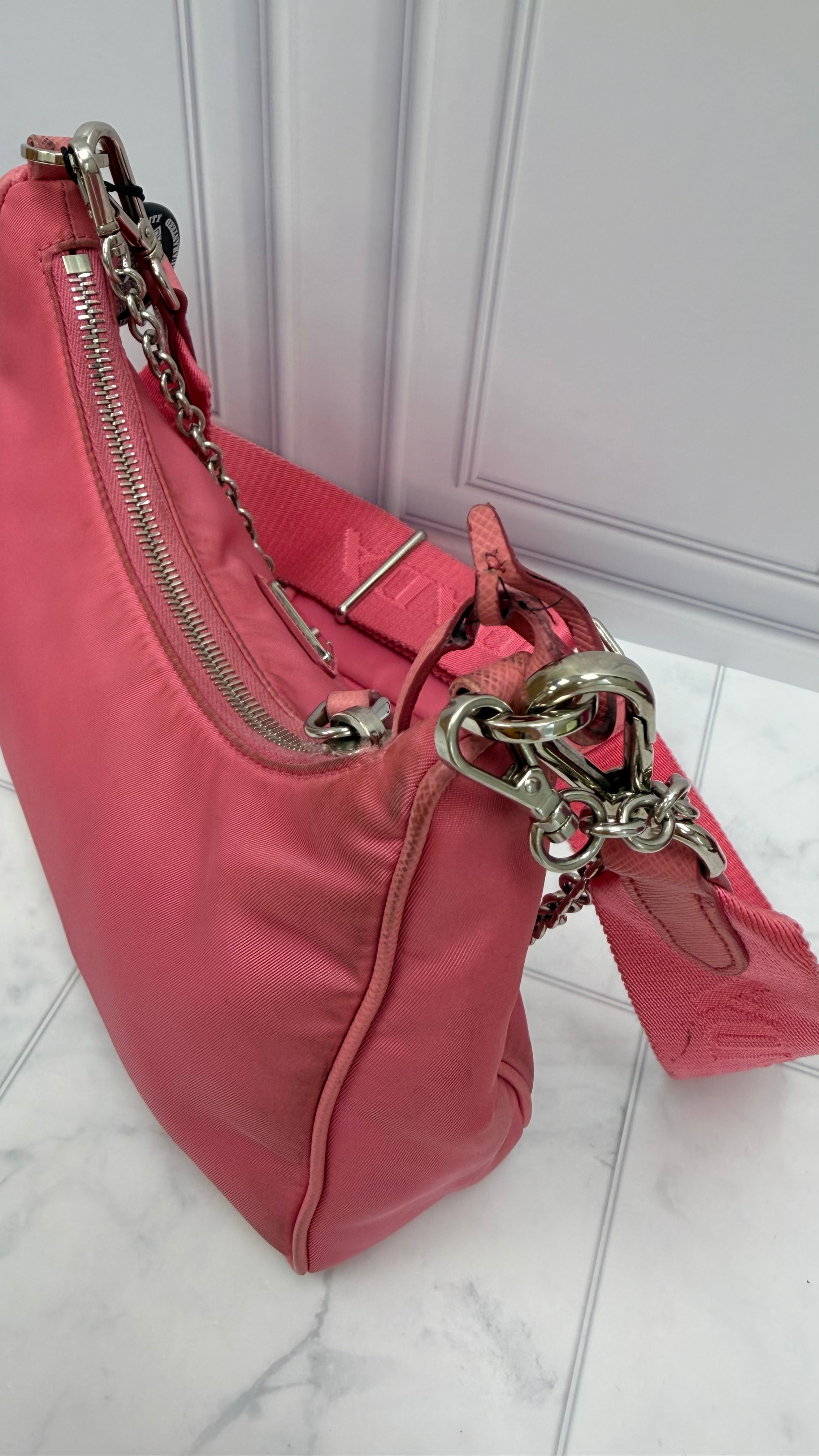 Prada Pink Nylon Re-Edition Crossbody Bag