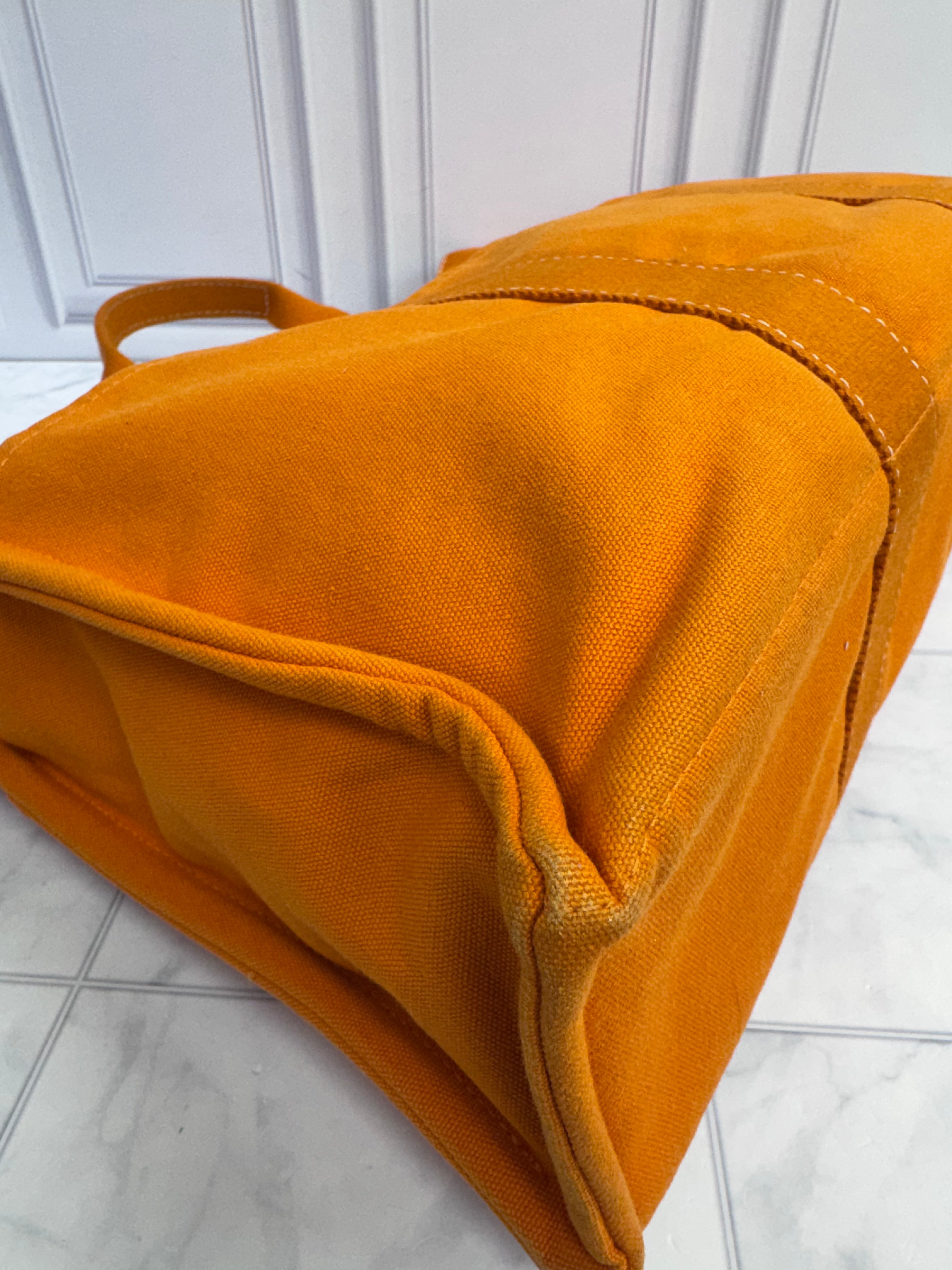 Hermes Orange Toile Canvas Fourre Tout Tote Bag MM