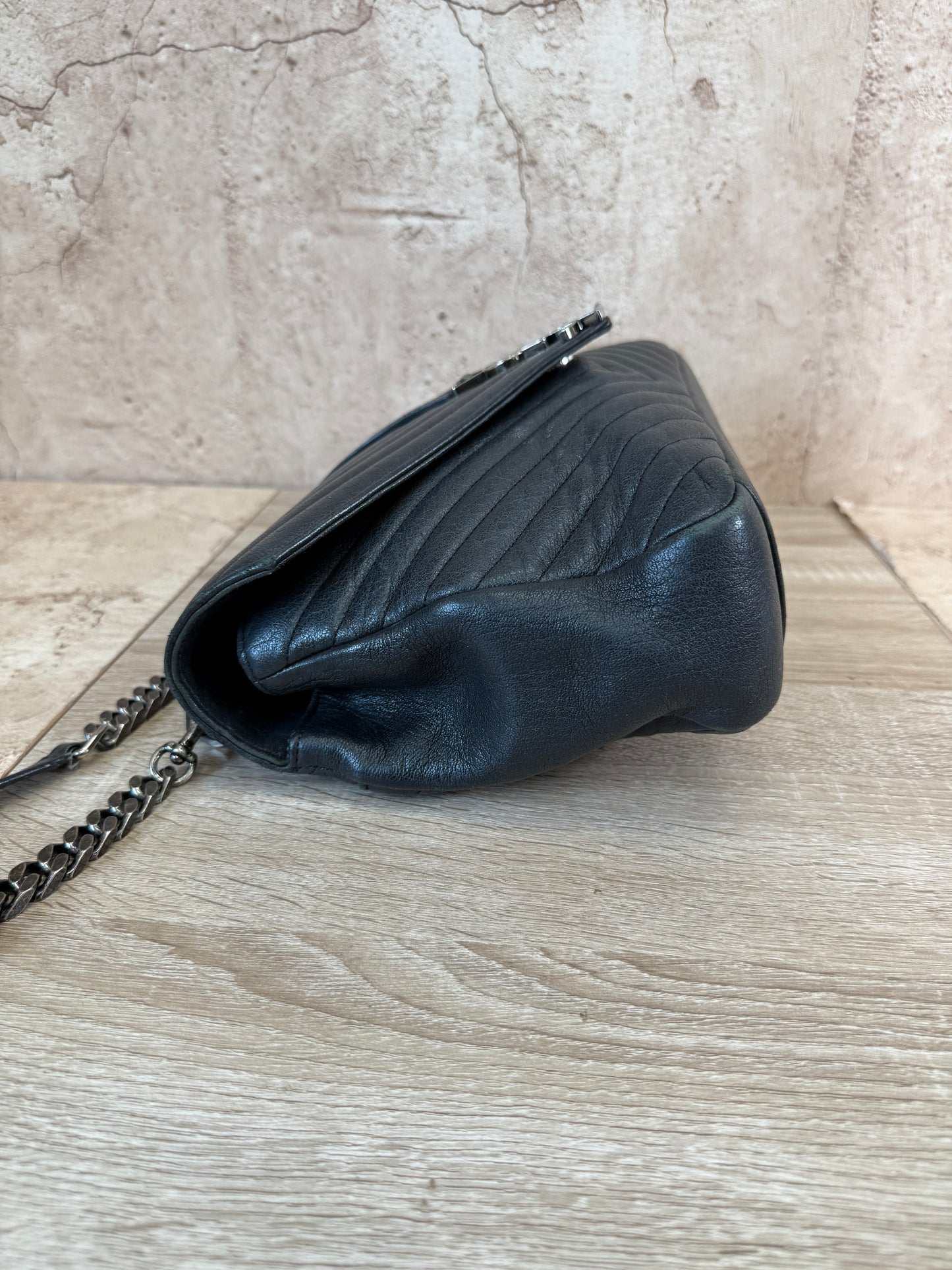 Saint Laurent YSL Black Leather Shoulder Bag