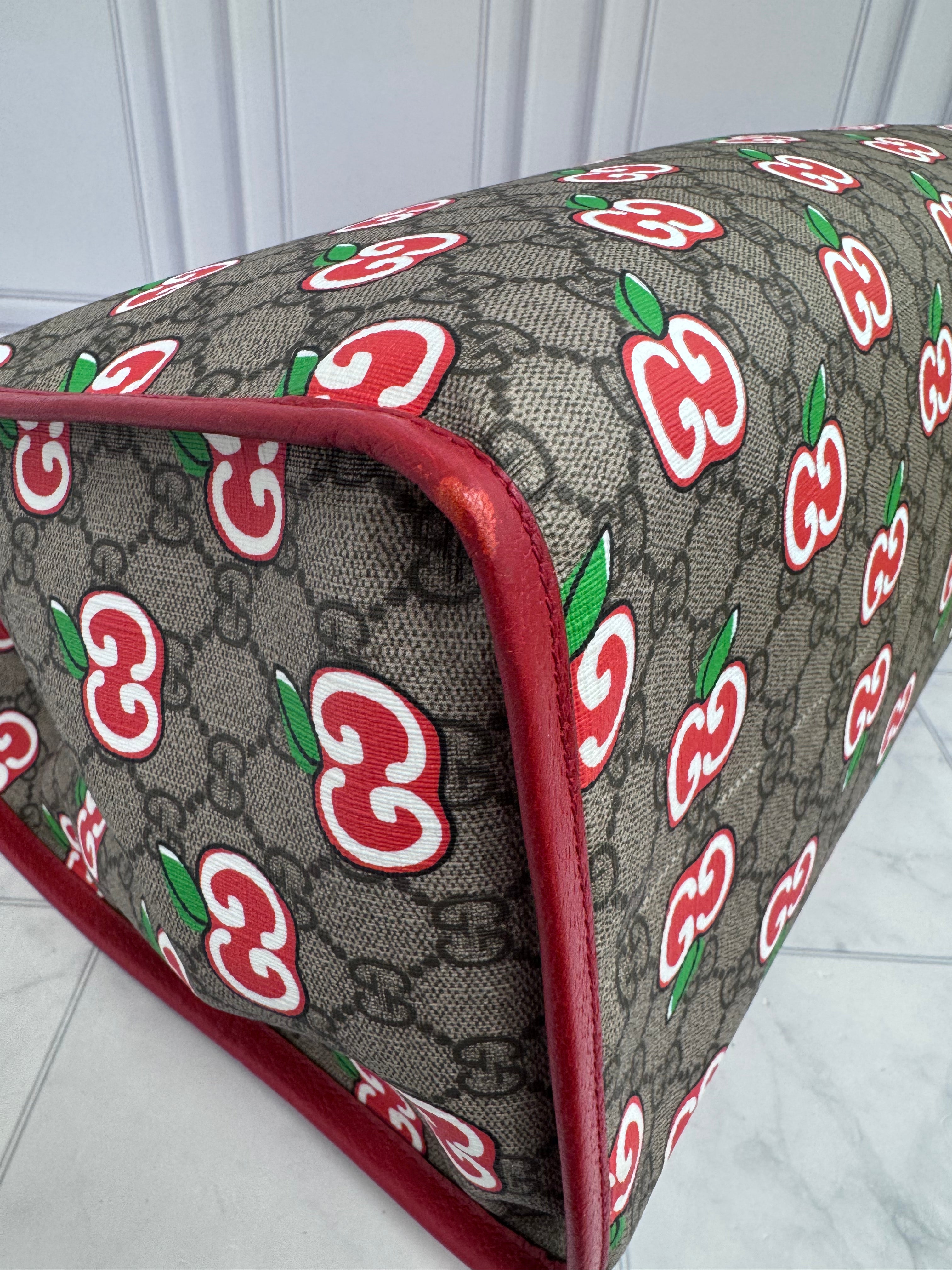 Gucci GG Supreme Apple Monogram Large Open Tote Bag