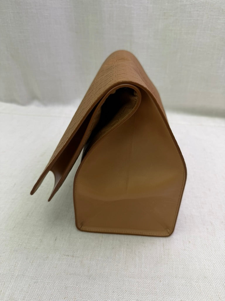 LIKE NEW- Saint Laurent YSL Beige Monogram Calfskin Deli Paper Bag