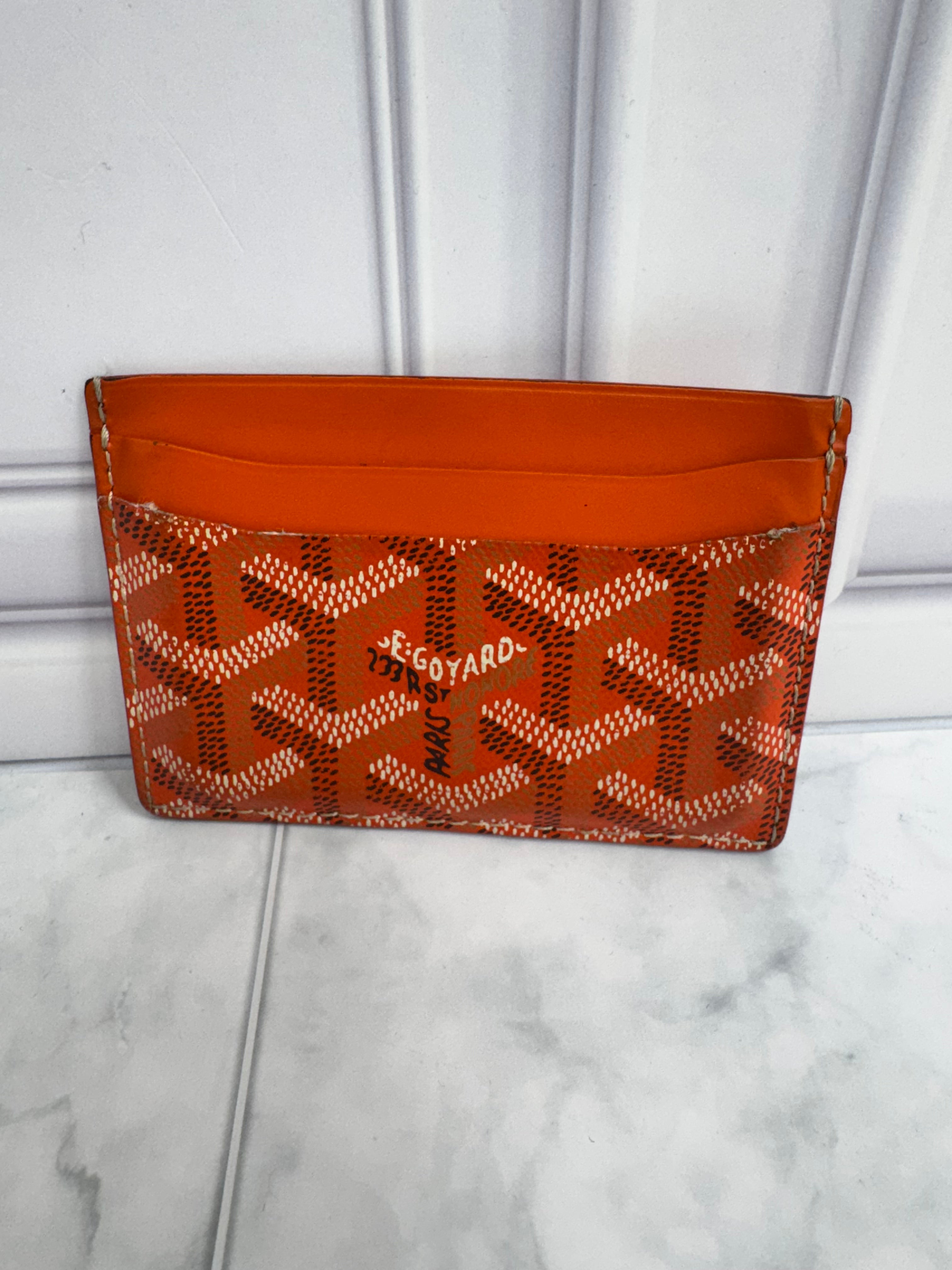 Goyard Orange Goyardine Coated Canvas Saint-Sulpice Card Holder