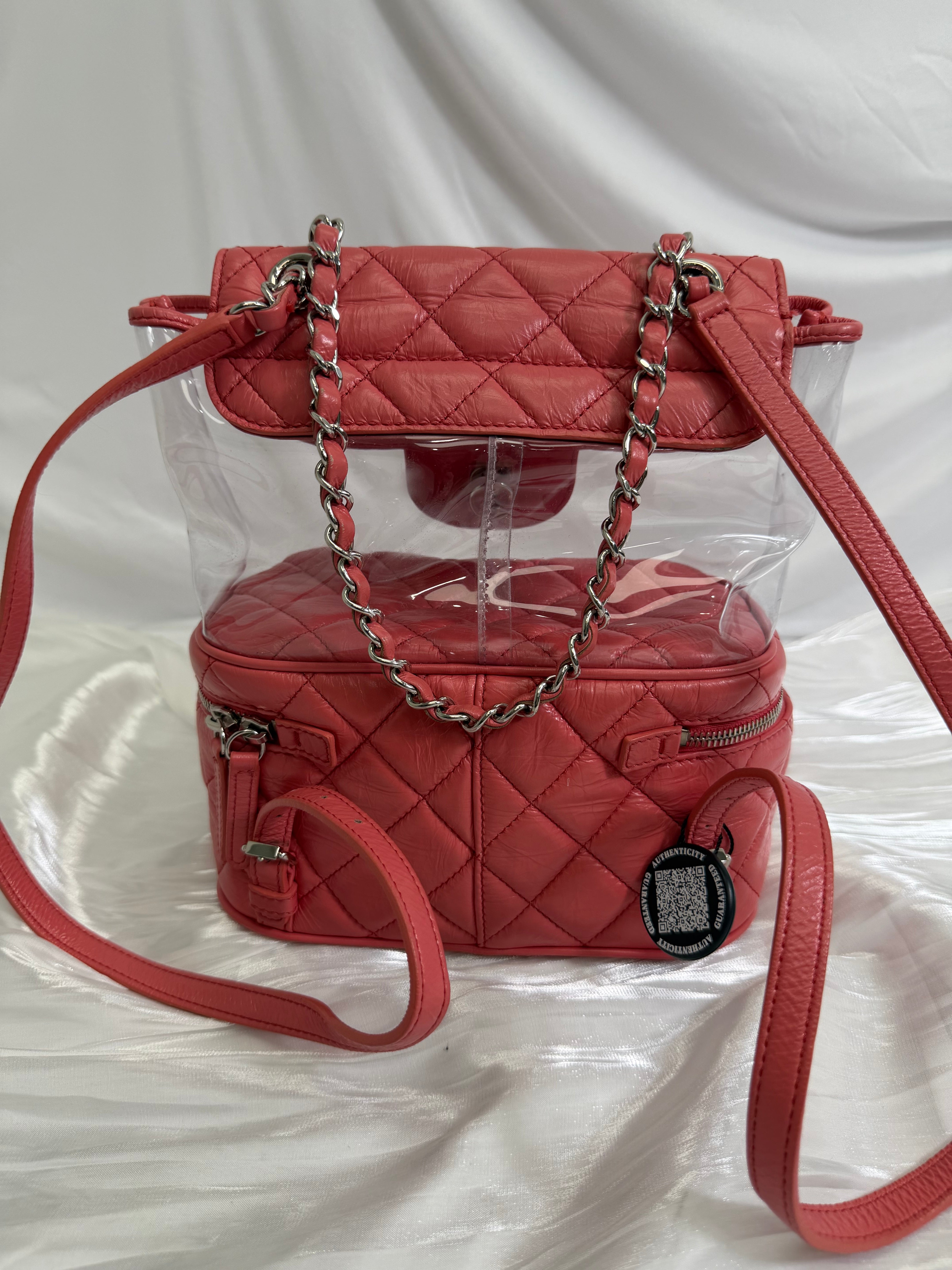 Chanel Pink Quilted Calfskin x PVC Backpack