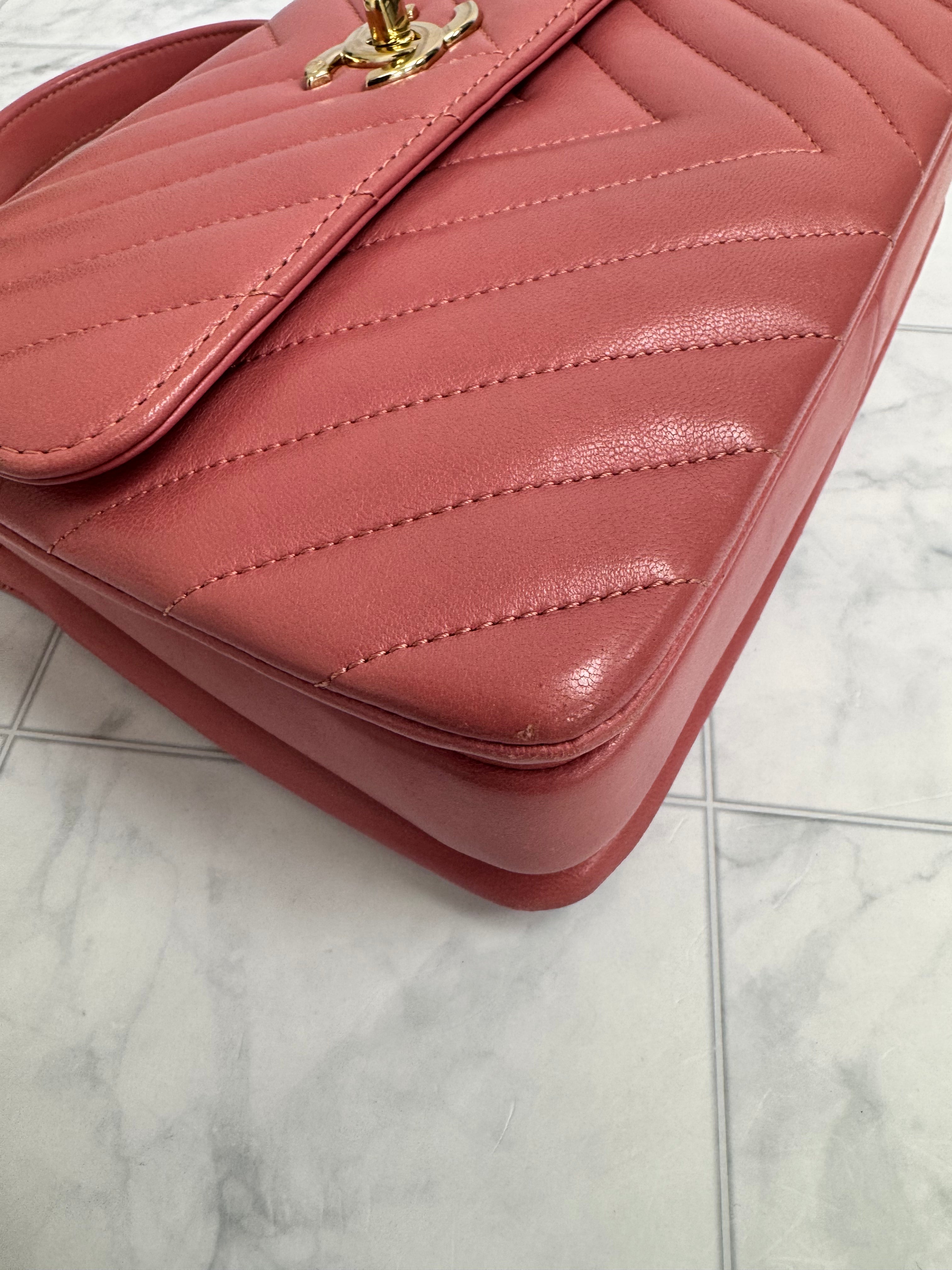 *DONS PRE DROP* Chanel Pink Quilted Lambskin Leather Trendy CC Small Top Handle Bag