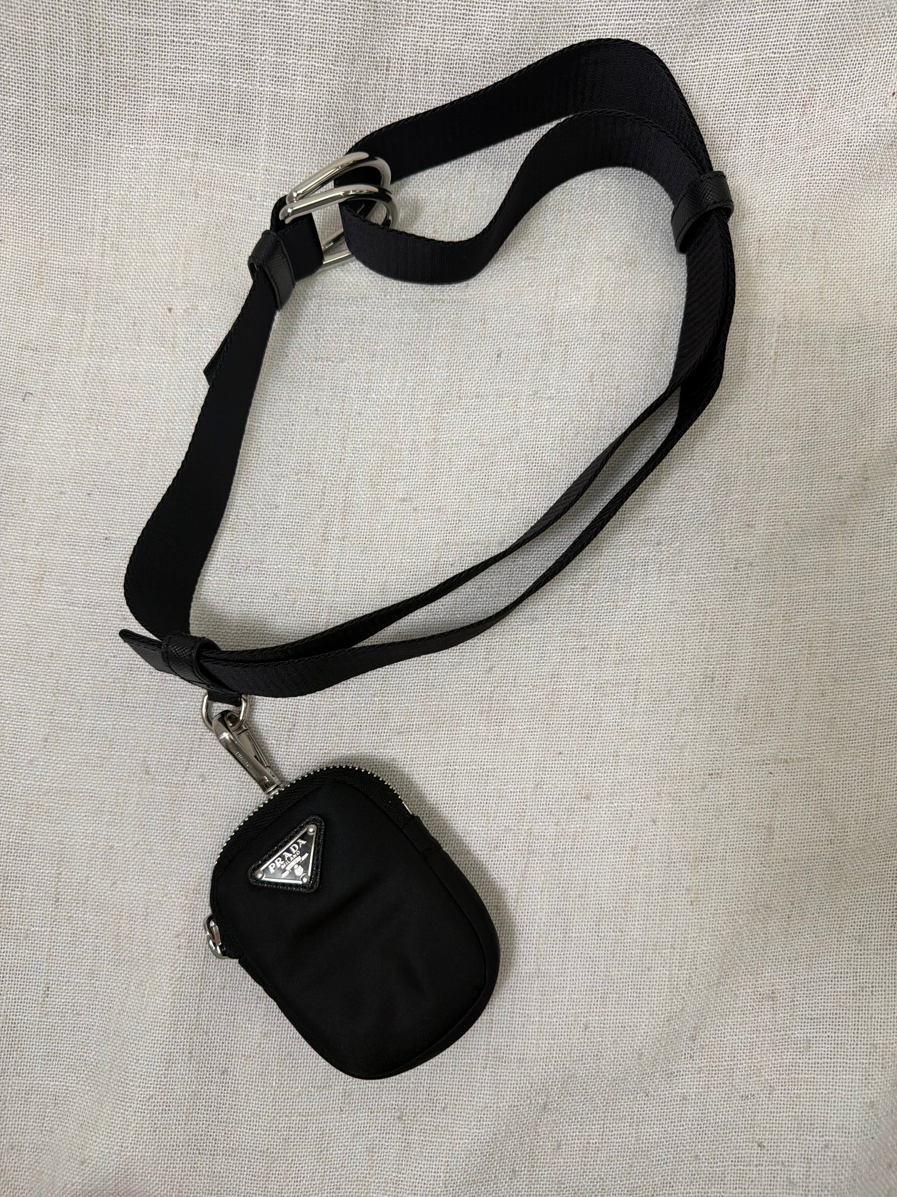 LIKE NEW - Prada Black Nylon With Re edition Pouch Belt