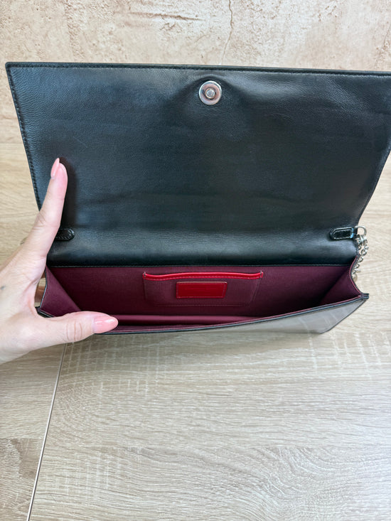 Christian Dior Black Cannage Patent Leather Clutch Pochette Bag