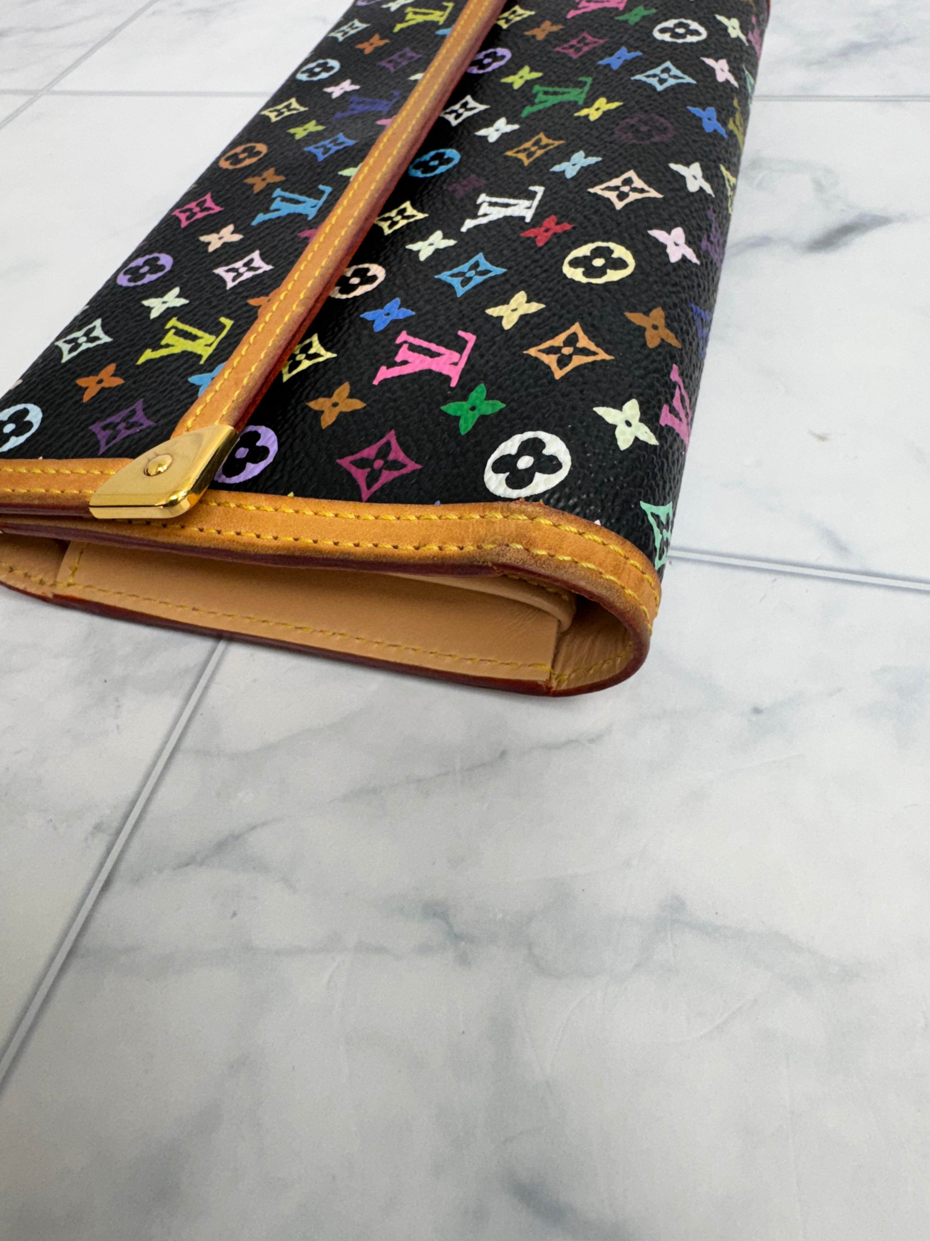 Louis Vuitton Black Multicolor Monogram Porte Tresor International Long Wallet