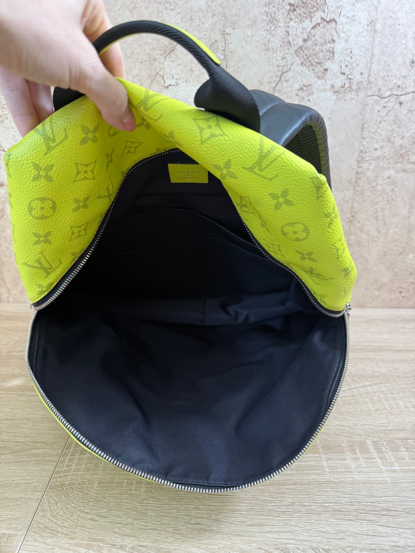 Louis Vuitton Yellow Taiga Monogram Discovery Backpack