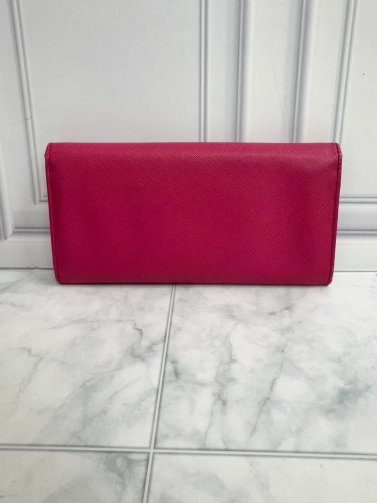 Salvatore Ferragamo Pink Saffiano Leather Long Wallet