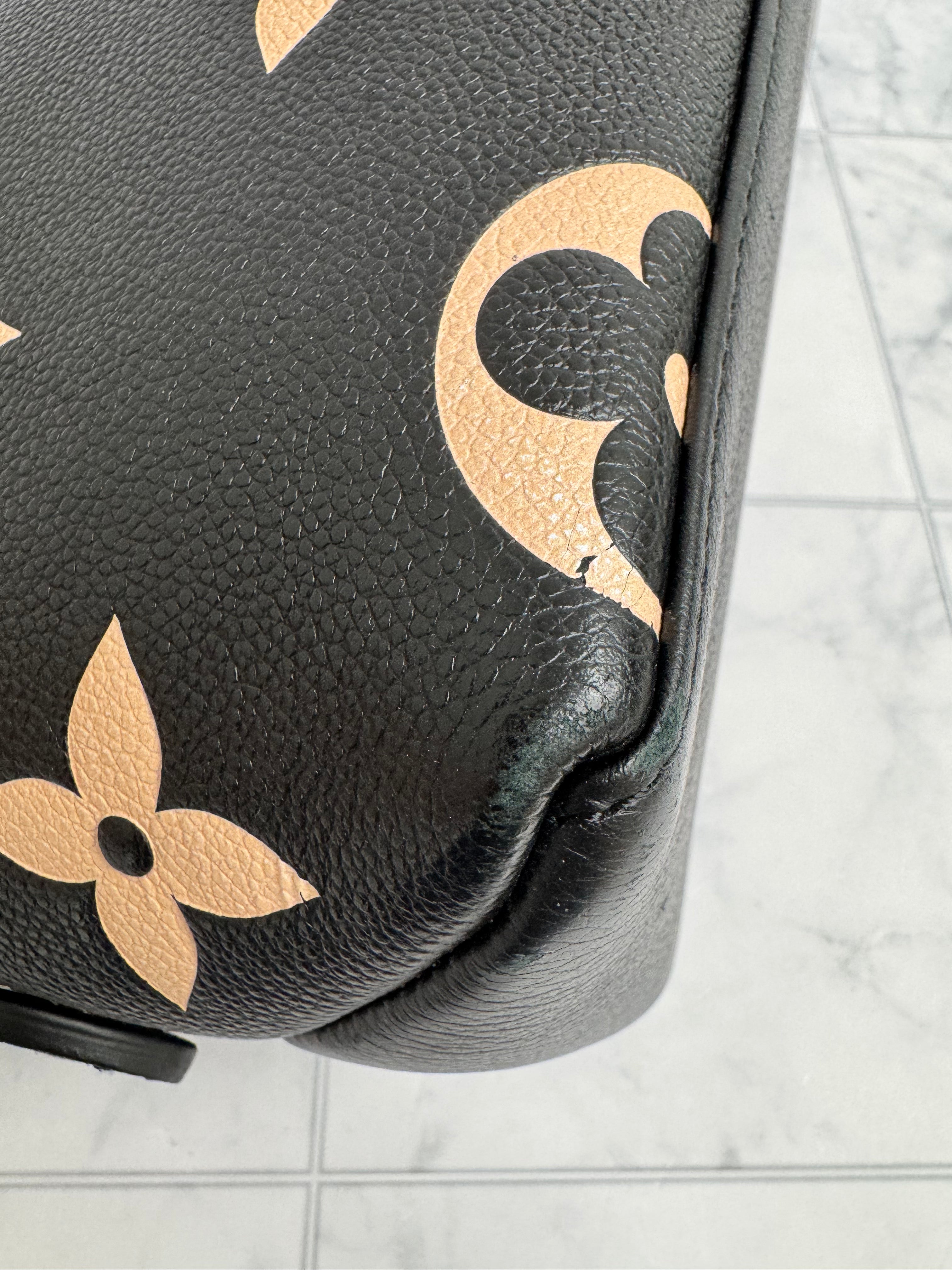 Louis Vuitton Black And Beige Monogram Empreinte Giant Palais Petit 2Way Bag